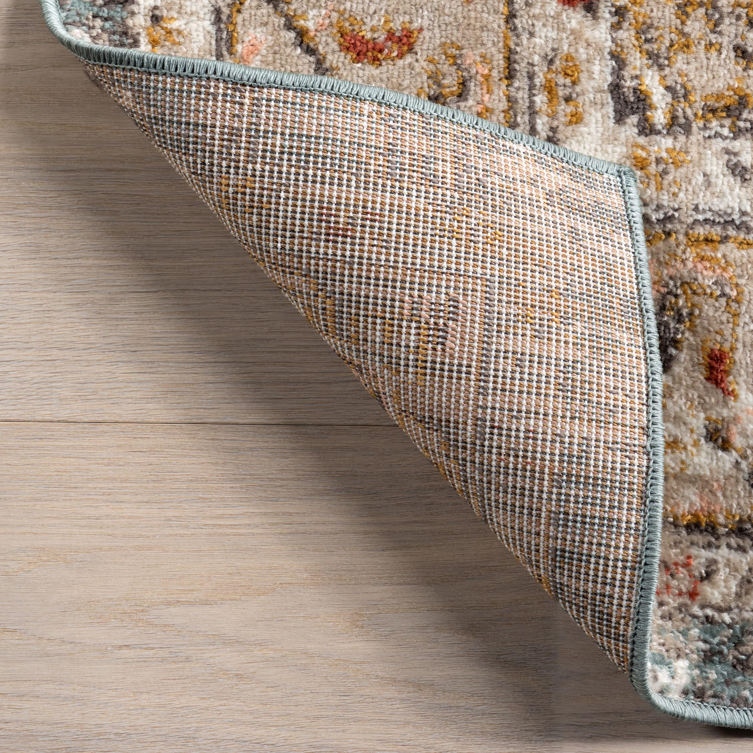 Nuloom 12x15 Justine Vintage Medallion Indoor Area Rug, Beige, Faded Persian Design, Stain Resistant, BedroomLiving Room, Kitchen,