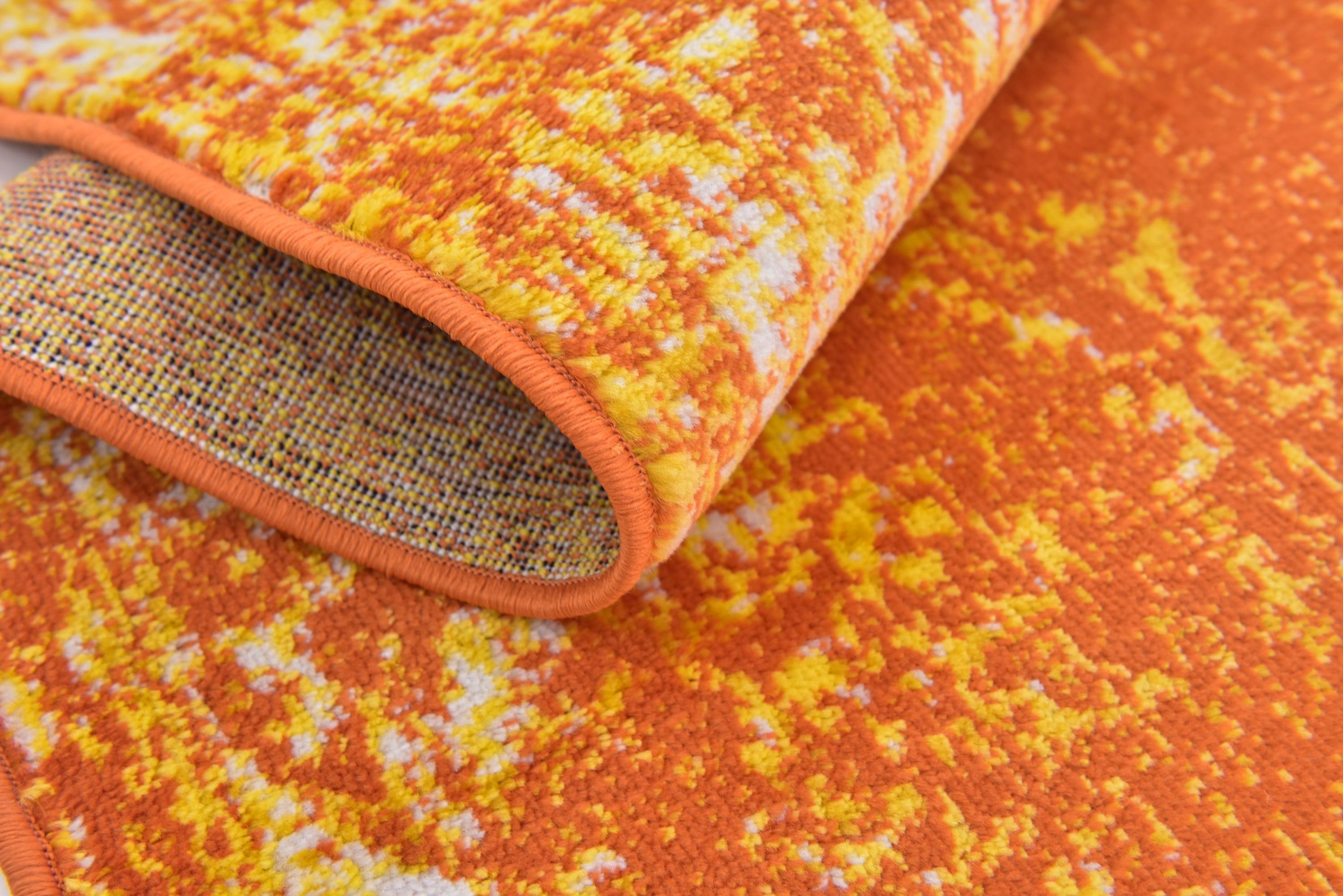 Unique Loom 6' 0 x 6' 0 Sofia Casino Orange Area Rug
