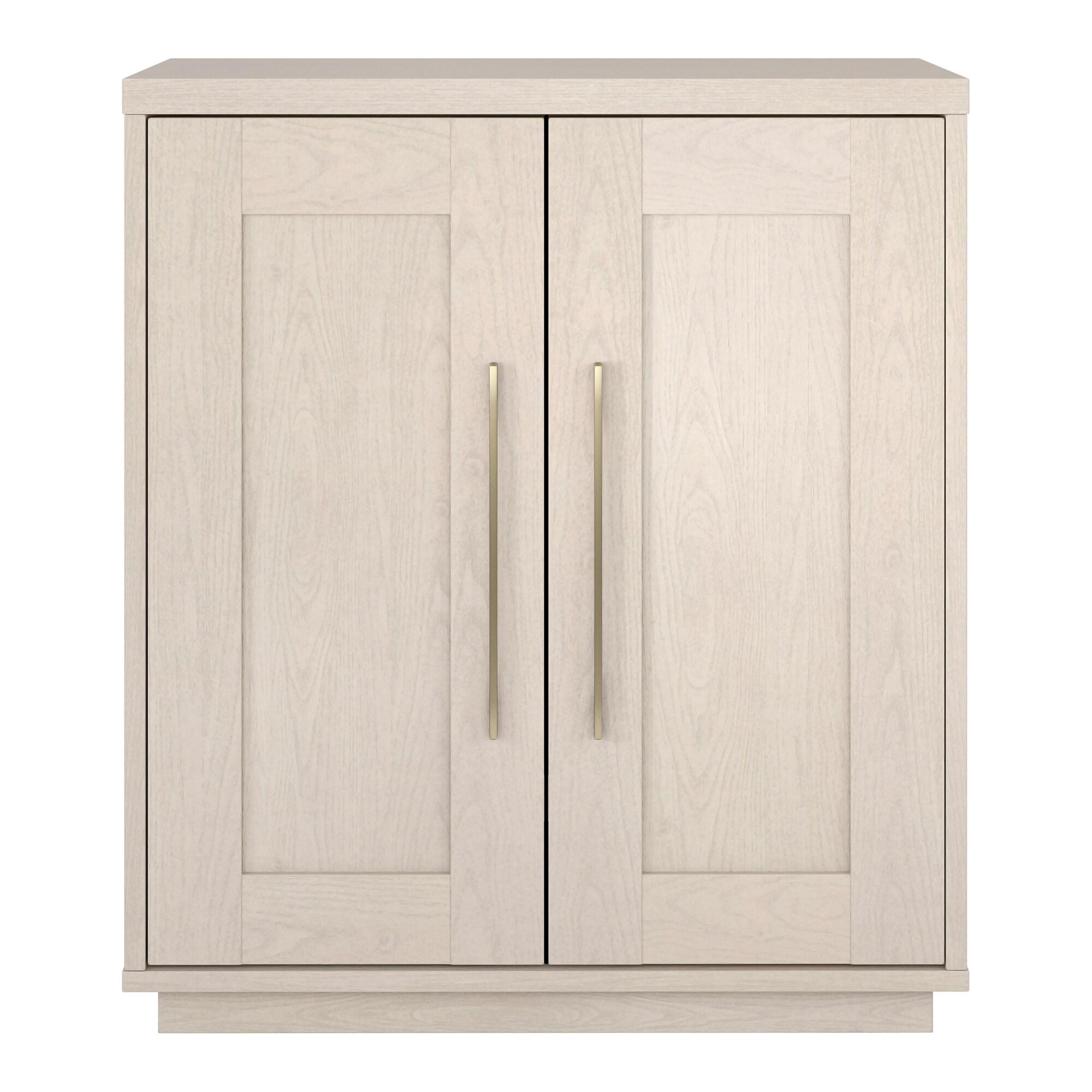 Evelyn&Zoe Tillman 28" Wide Rectangular Accent Cabinet, Alder White
