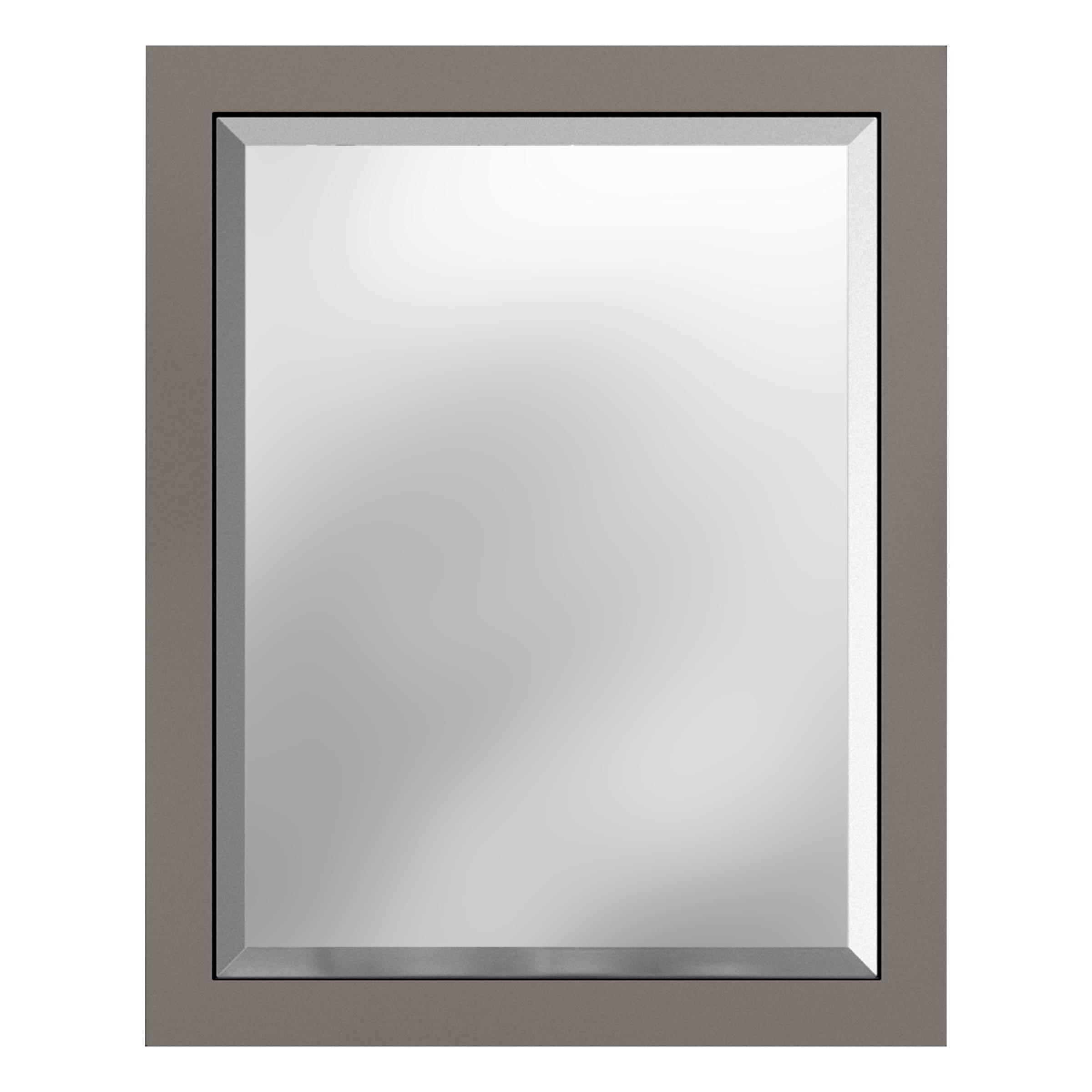 Alaterre Furniture 24" Beveled Bath Vanity Mirror, Gray