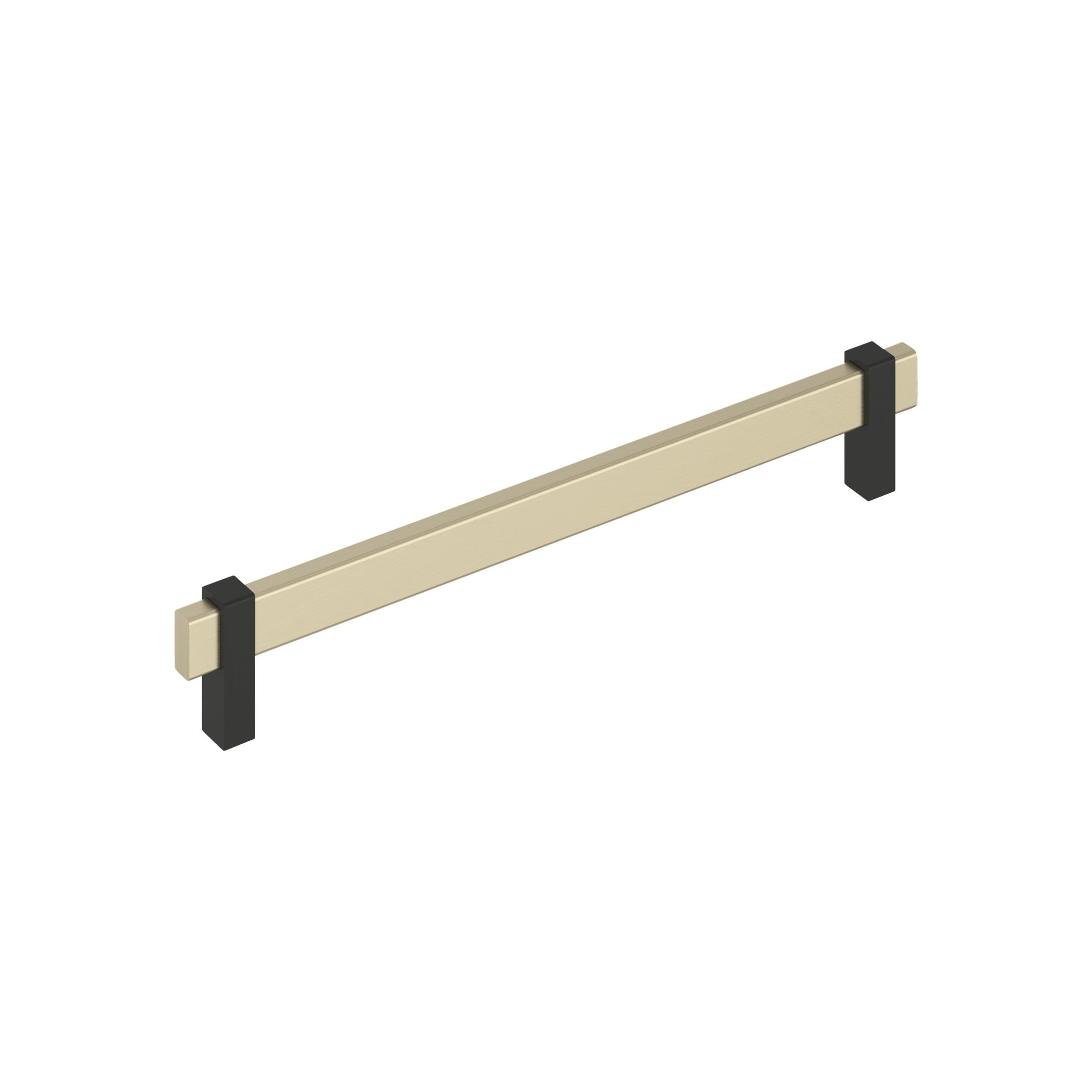 Amerock Mulino 8-13/16 inch (224mm) Center-to-Center Golden Champagne/Matte Black Cabinet Pull