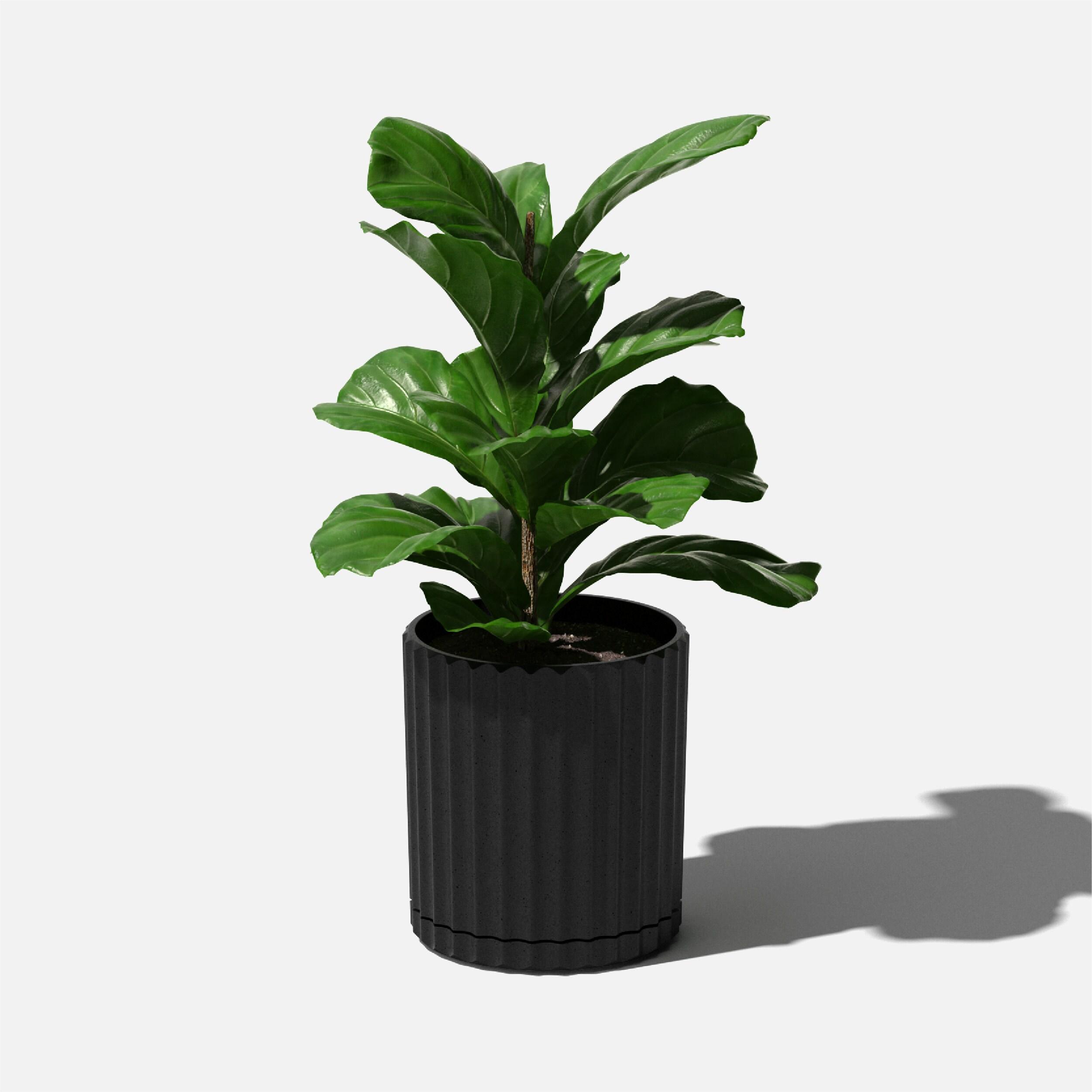 Veradek Mason Series Demi 6" Plastic-Stone Planter - Black
