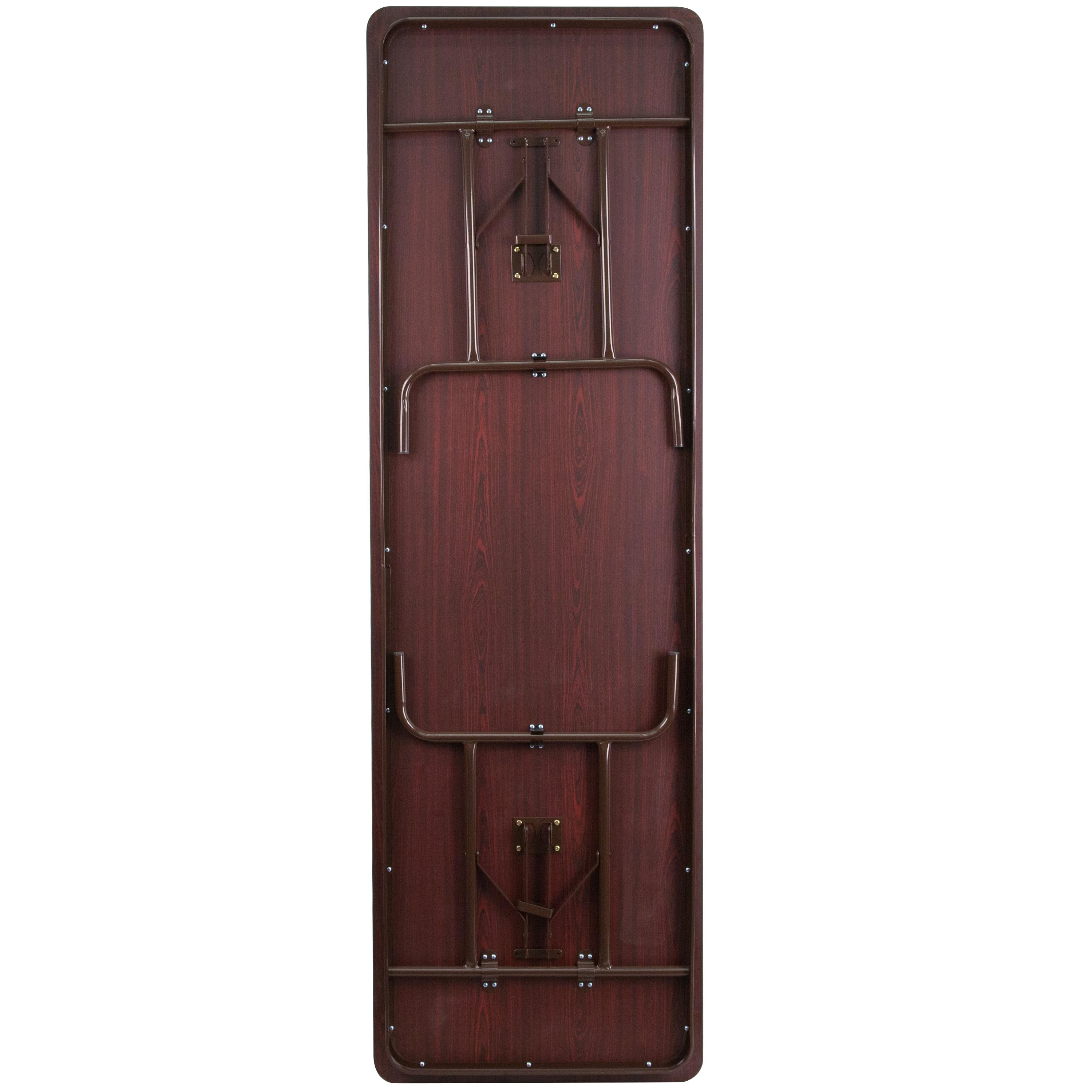 Flash Furniture Wofford 24" x 48" Rectangular High Pressure Mahogany Laminate Folding Banquet Table