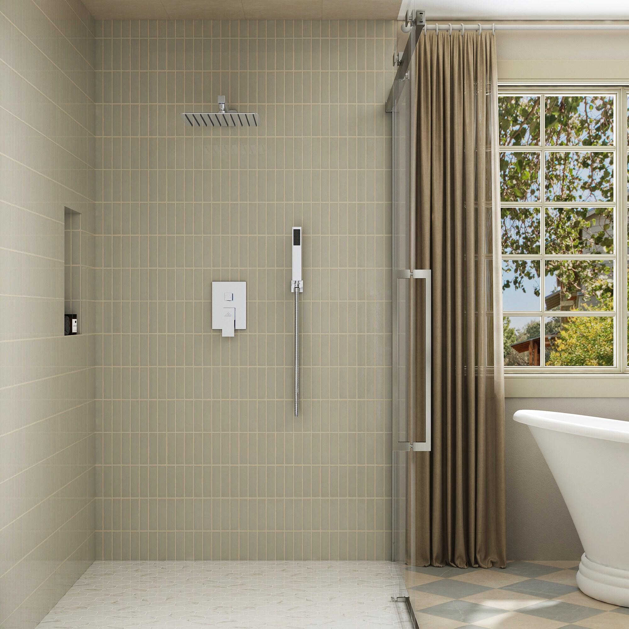 CASAINC 10" Wall Mounted Dual Shower Heads Shower Valve Trim System Kit