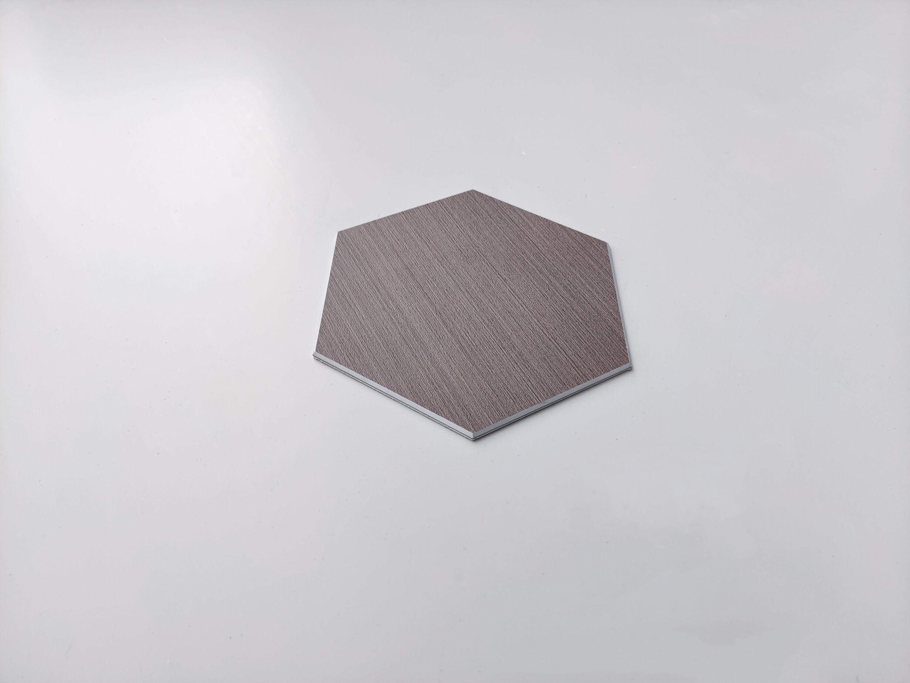 Mocha Hexagon Peel and Stick Resin Wall Tiles