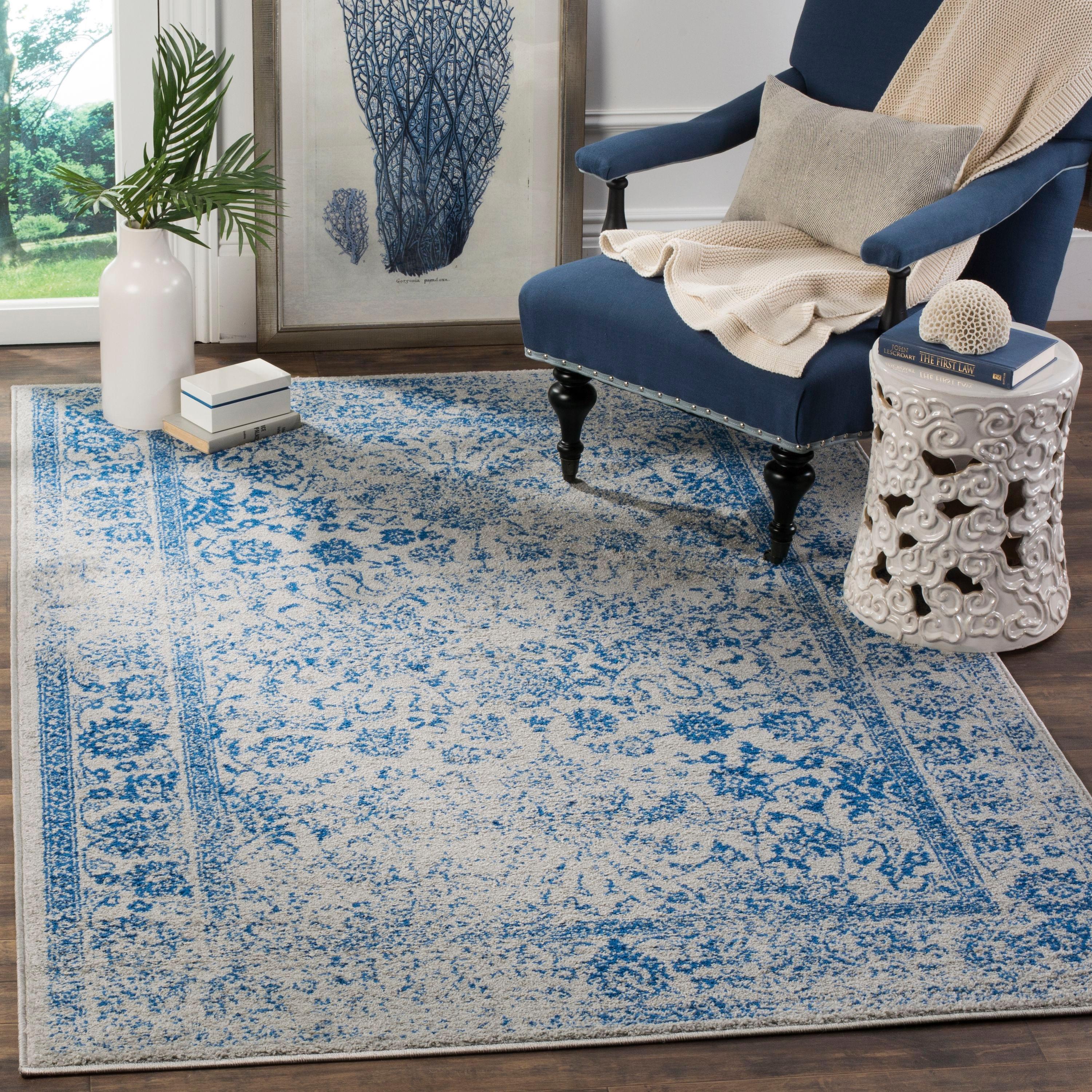 Adirondack ADR109 Machine Made Indoor Area Rug - Grey/Blue - 10'x10' - Safavieh