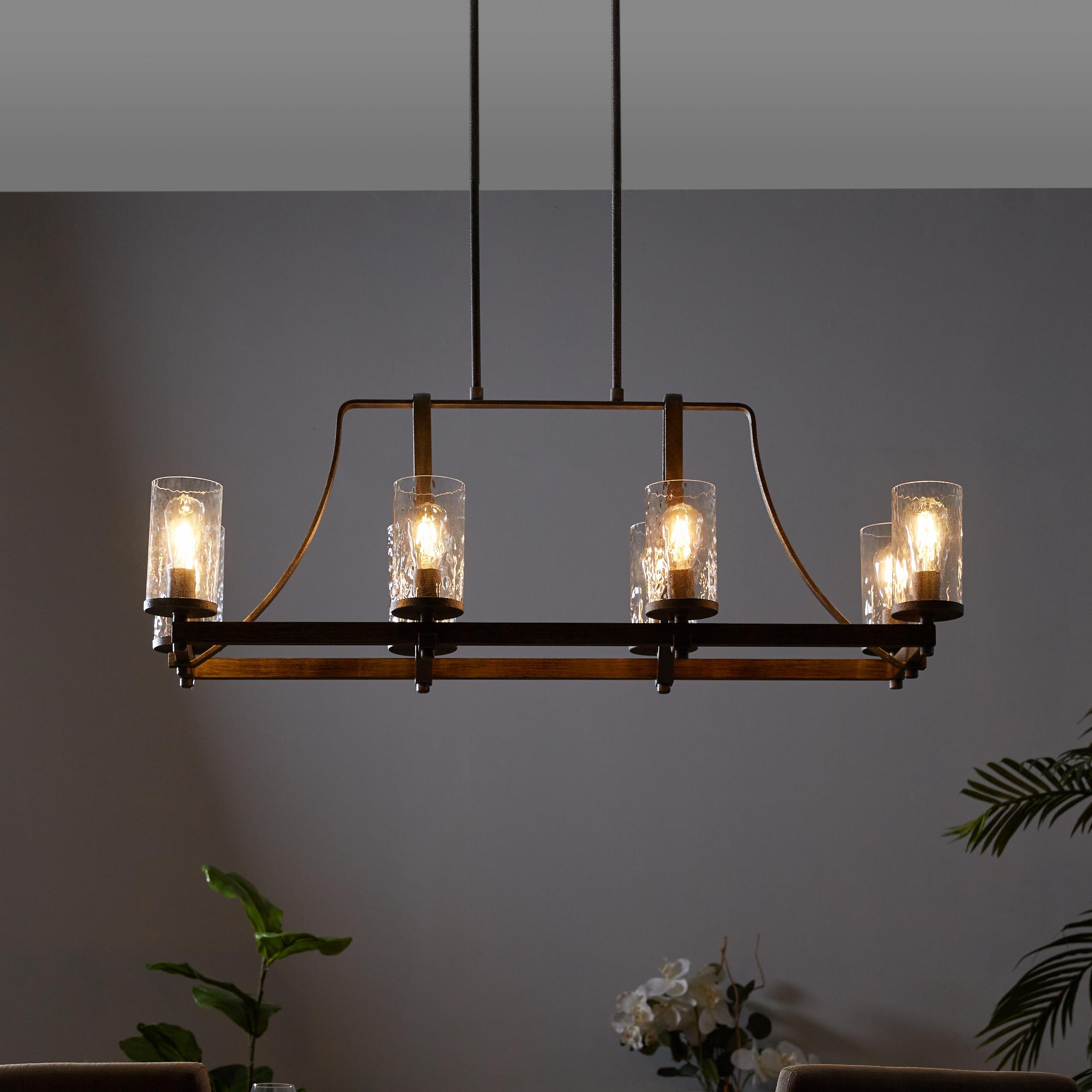 Steffens Wood & Iron Linear Chandelier (46")