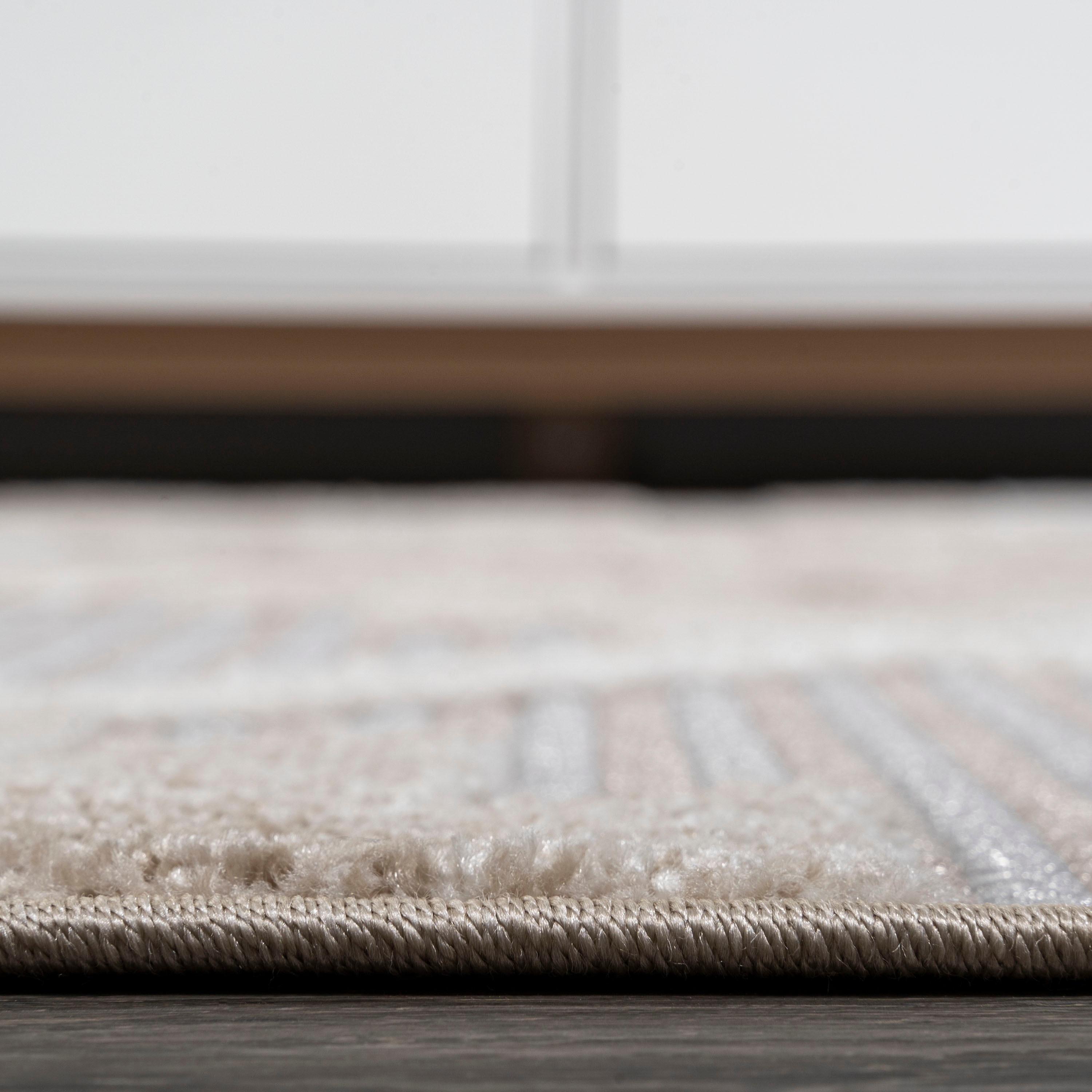 3'x5' Sumak High-Low Pile Neutral Diamond Kilim Indoor/Outdoor Area Rug, Beige/Gray - JONATHAN Y