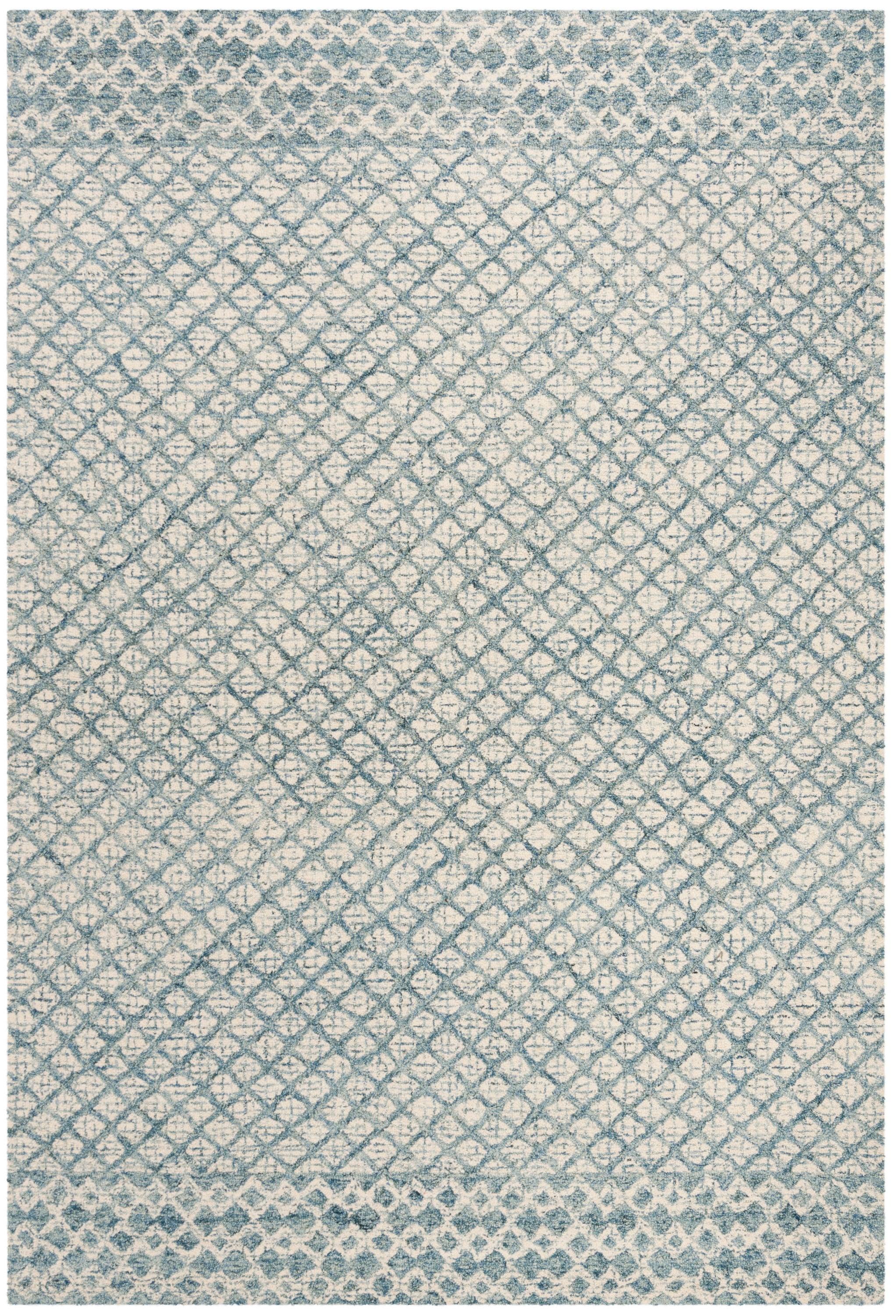 Abstract ABT203 Handmade Indoor Area Rug - Blue/Ivory - 8'x10' - Safavieh