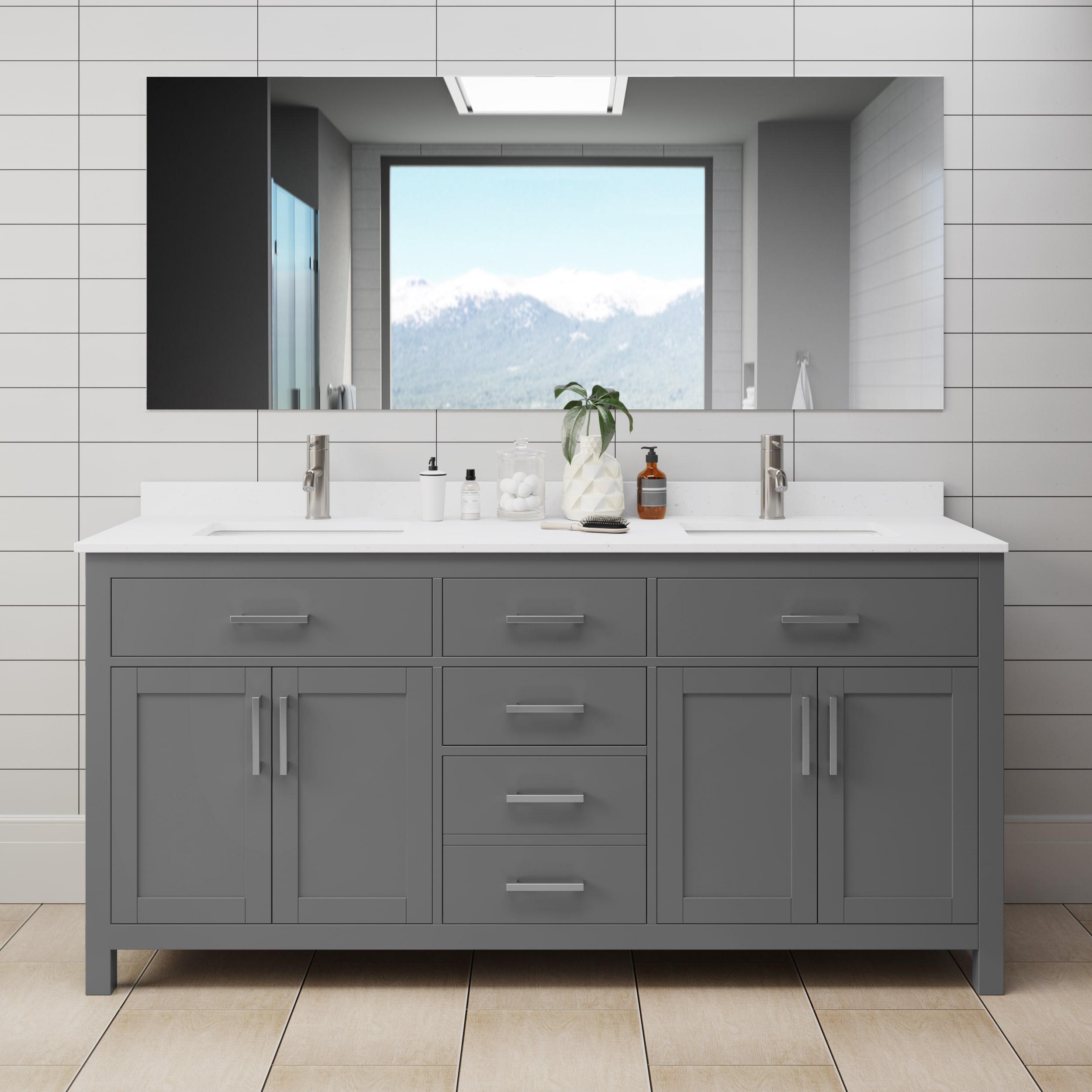 Beckett 72" Freestanding Double Bathroom Vanity with Cultured Marble Top