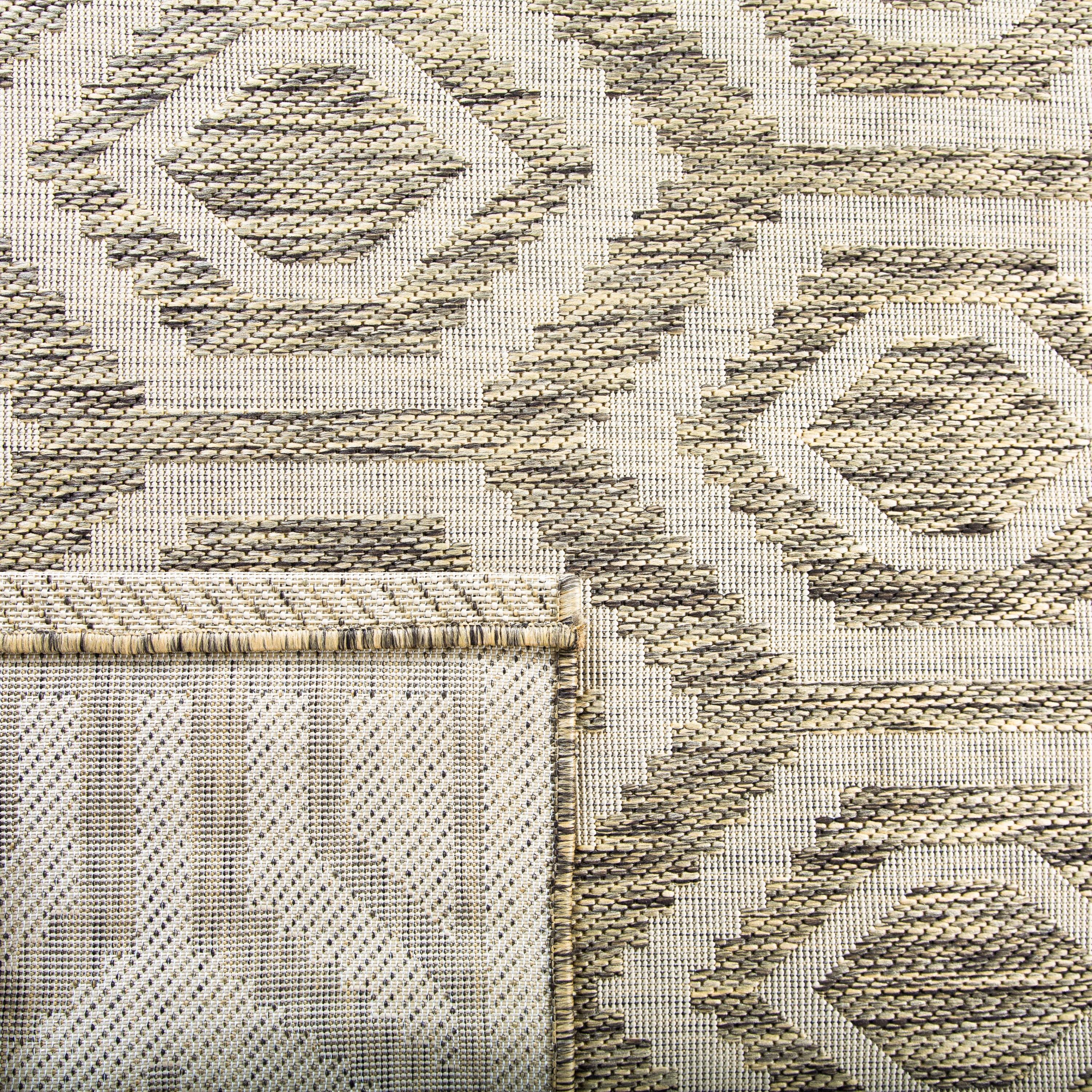 Courtyard CY6902 Power Loomed Indoor and Outdoor Area Rug - Brown/Bone - 6'7"x9'6" - Safavieh