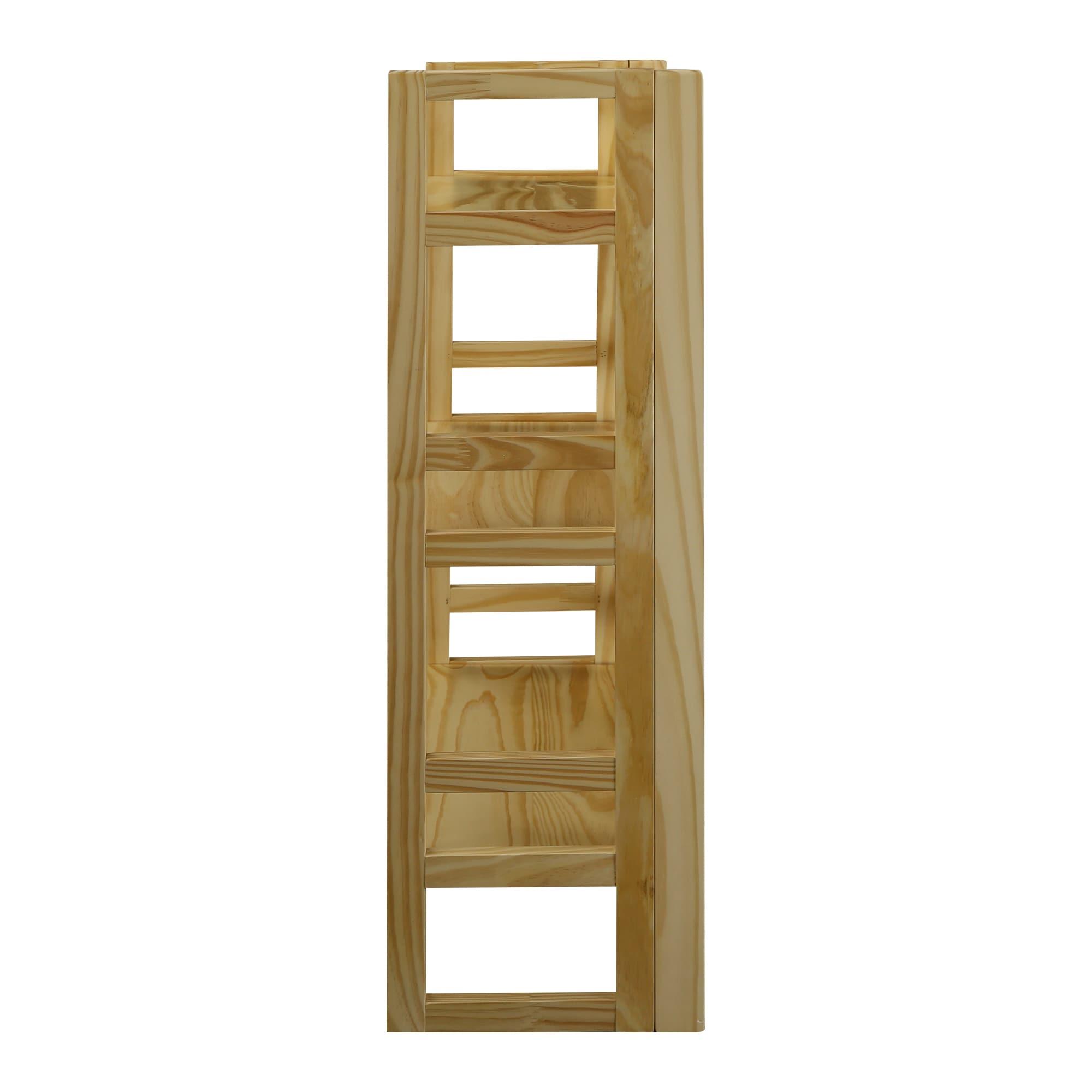 Casual Home 3 Shelf Folding Student Office Bedroom Living Room Bookcase, Natural