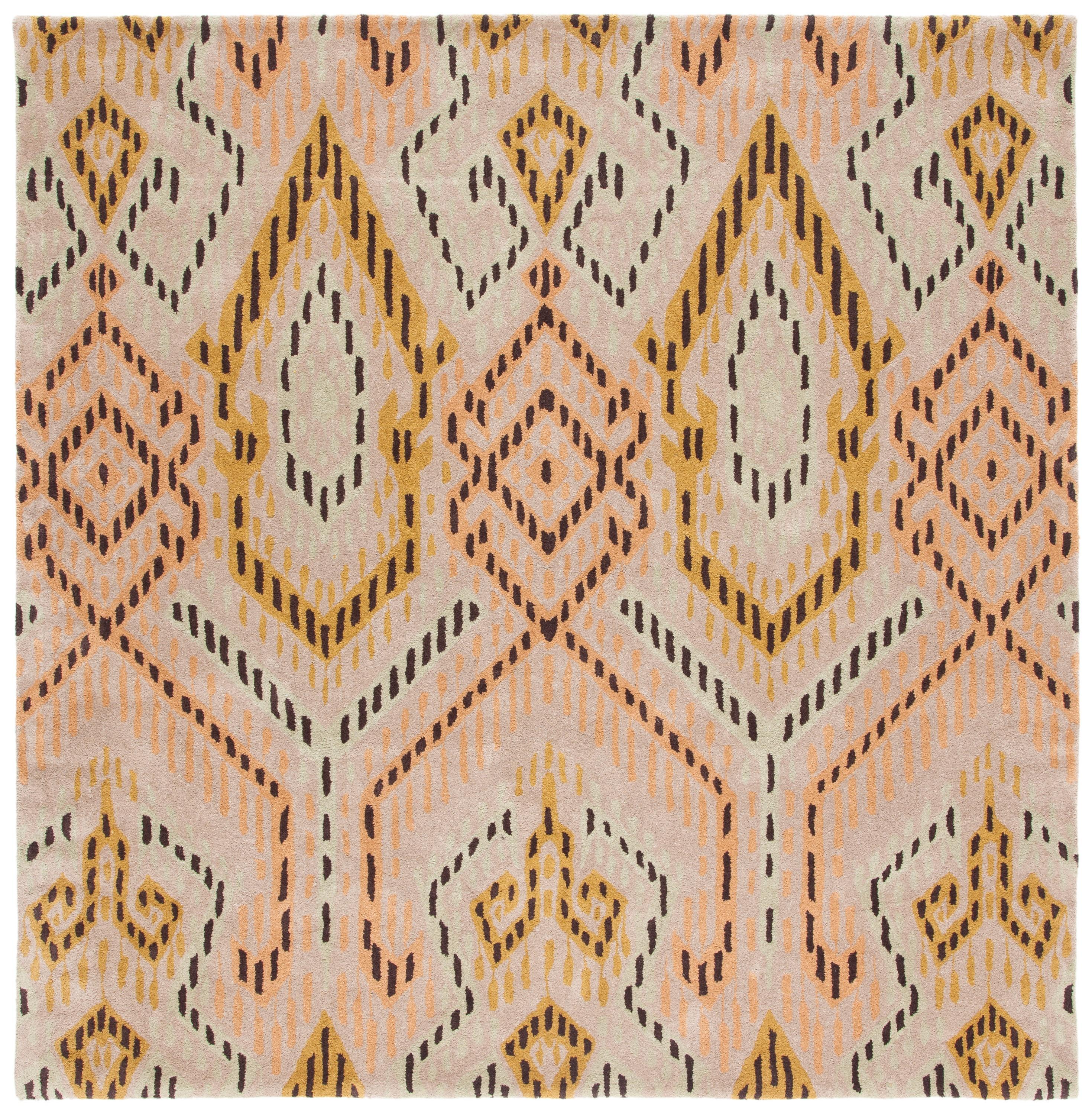 Wyndham WYD373 Hand Tufted Area Rug - Brown/Ivory - 7'x7' - Safavieh.