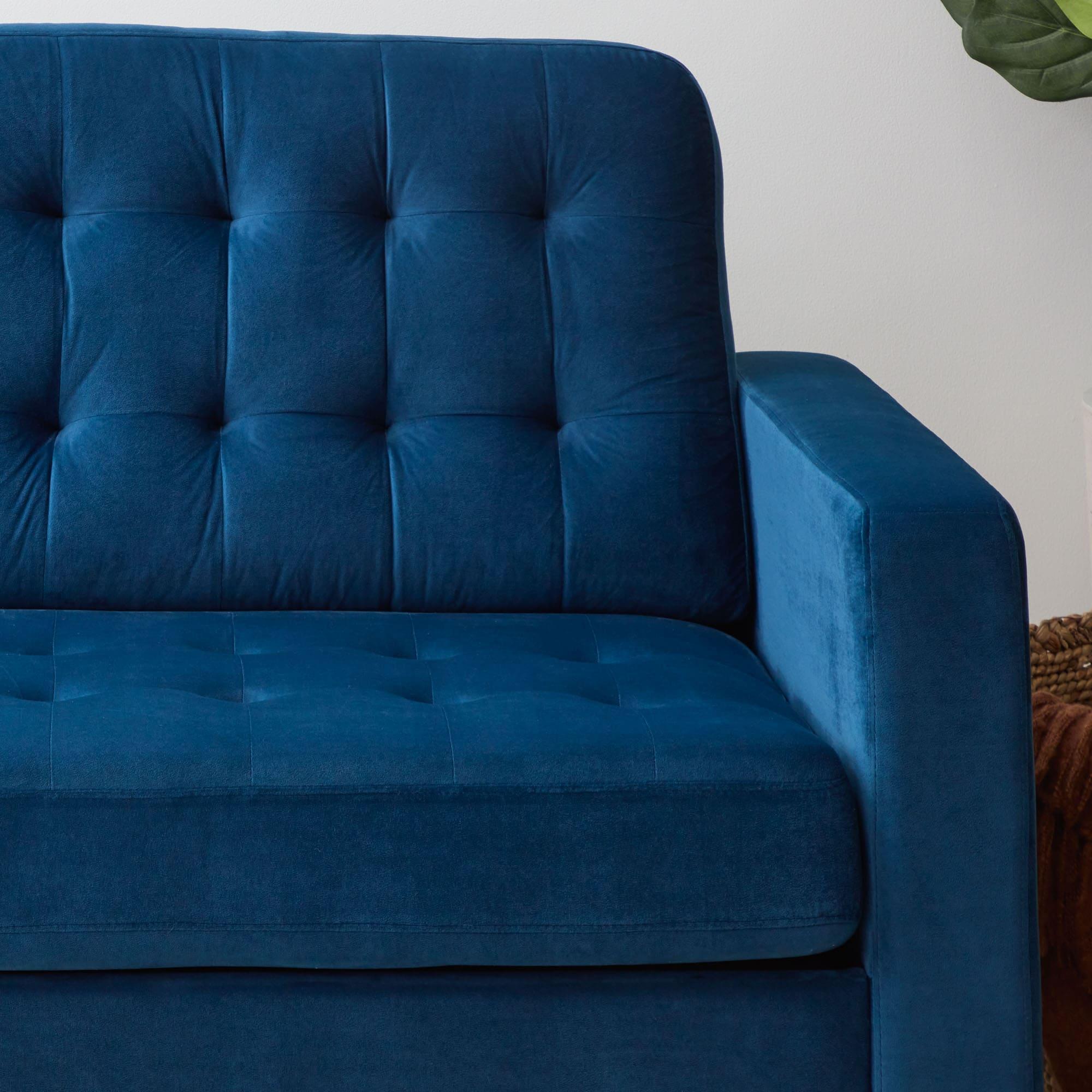 76” Brynn Upholstered Square Arm Sofa with Buttonless Tufting - Brookside Home
