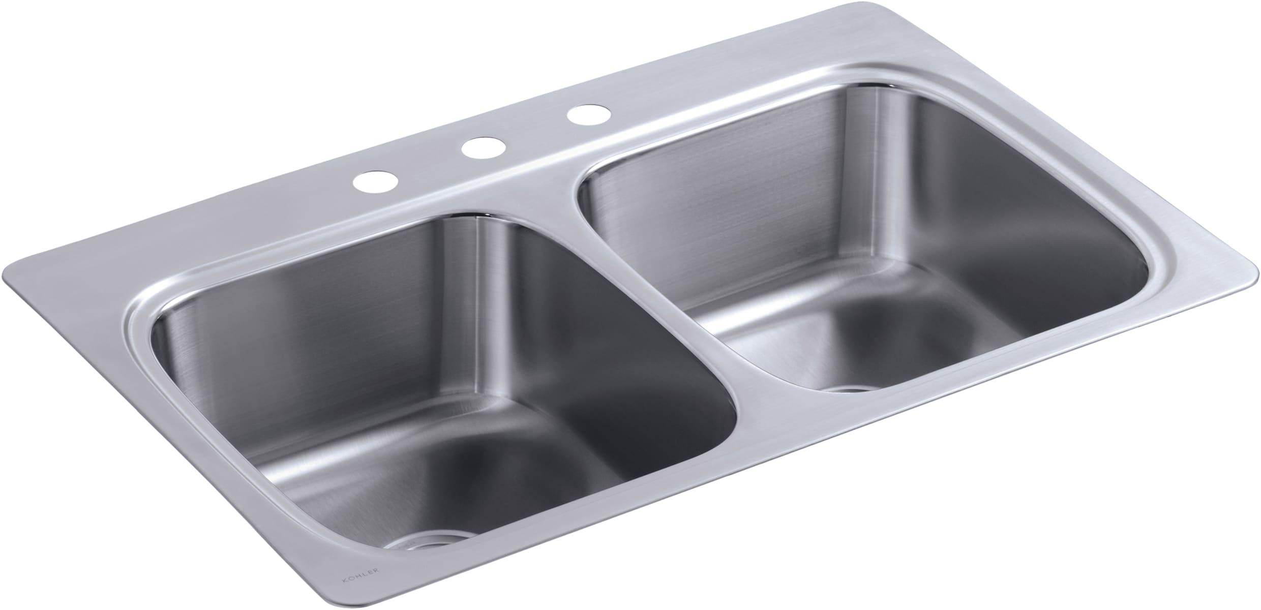 Verse Top-Mount Double-Equal Bowl Kitchen Sink with Single Faucet Hole