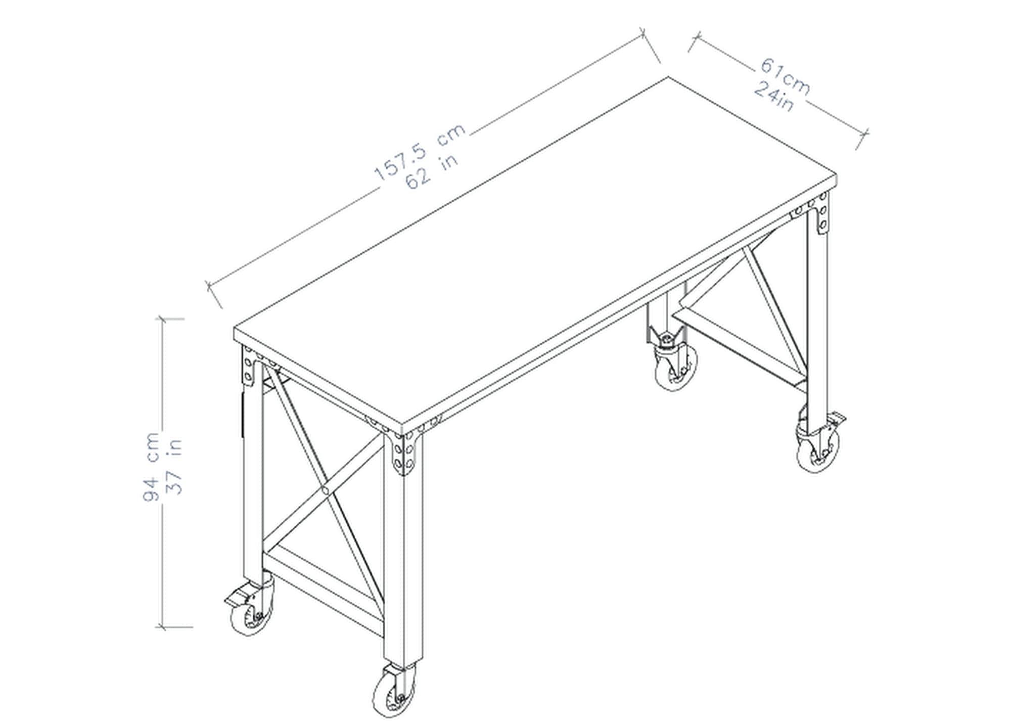 Duramax Building Products Solid Wood Top Metal Base Desk Shell