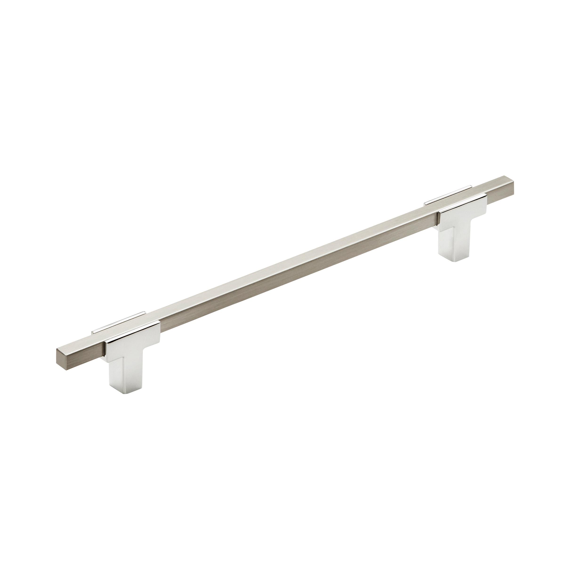 Amerock Urbanite 7-9/16 inch (192mm) Center-to-Center Polished Chrome/Satin Nickel Cabinet Pull