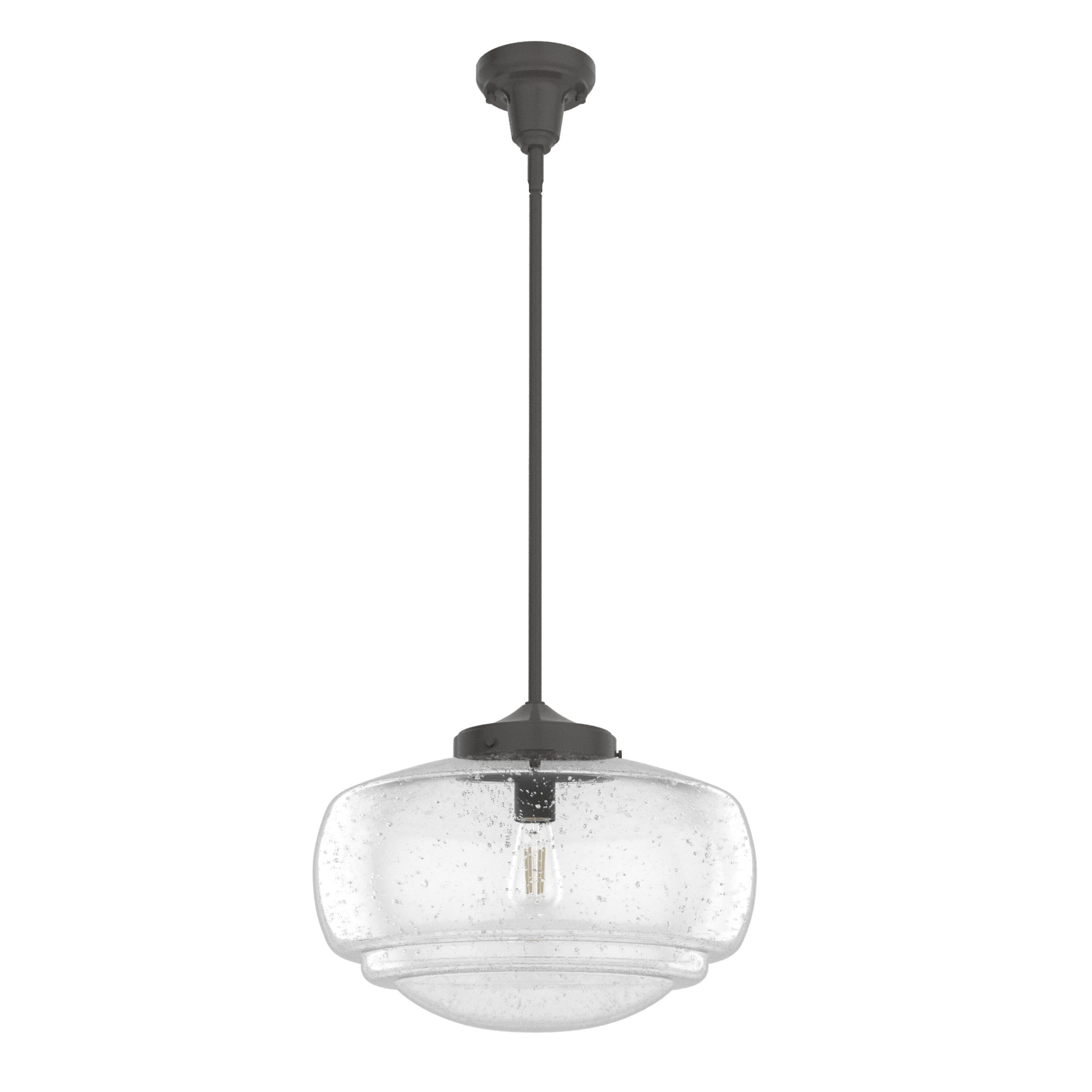 Saddle Creek 1 - Light Single Schoolhouse Pendant with Glass