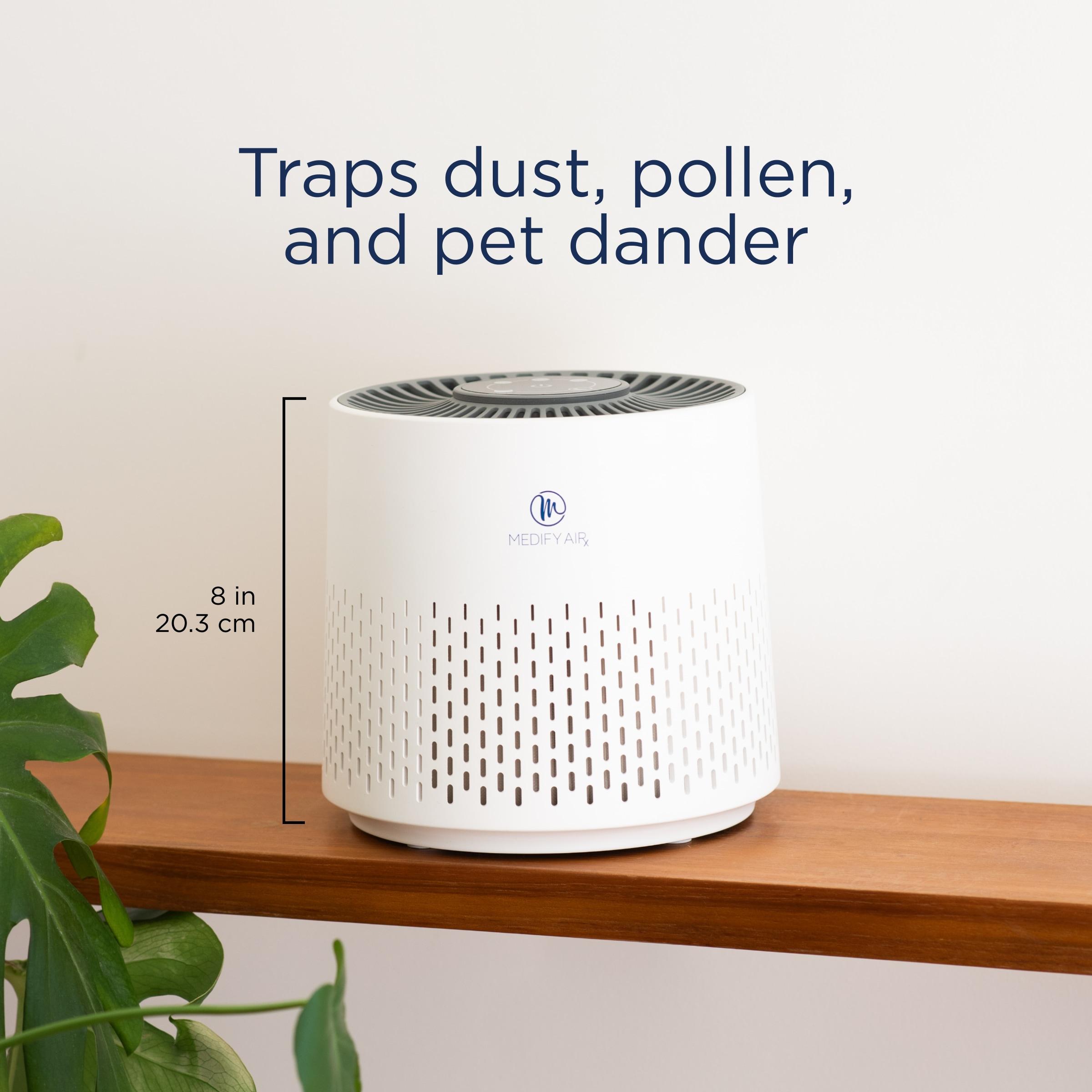 Medify Air White MA-12 PRO Air Purifier w/ HEPA Filters I Smoke Dust Pet Odors I 3 in 1 with Pre-filter HEPA H14 & Activated Carbon I Removal of 0.1 to 0.3 microns I 405 Sq ft Coverage I 1-Pack