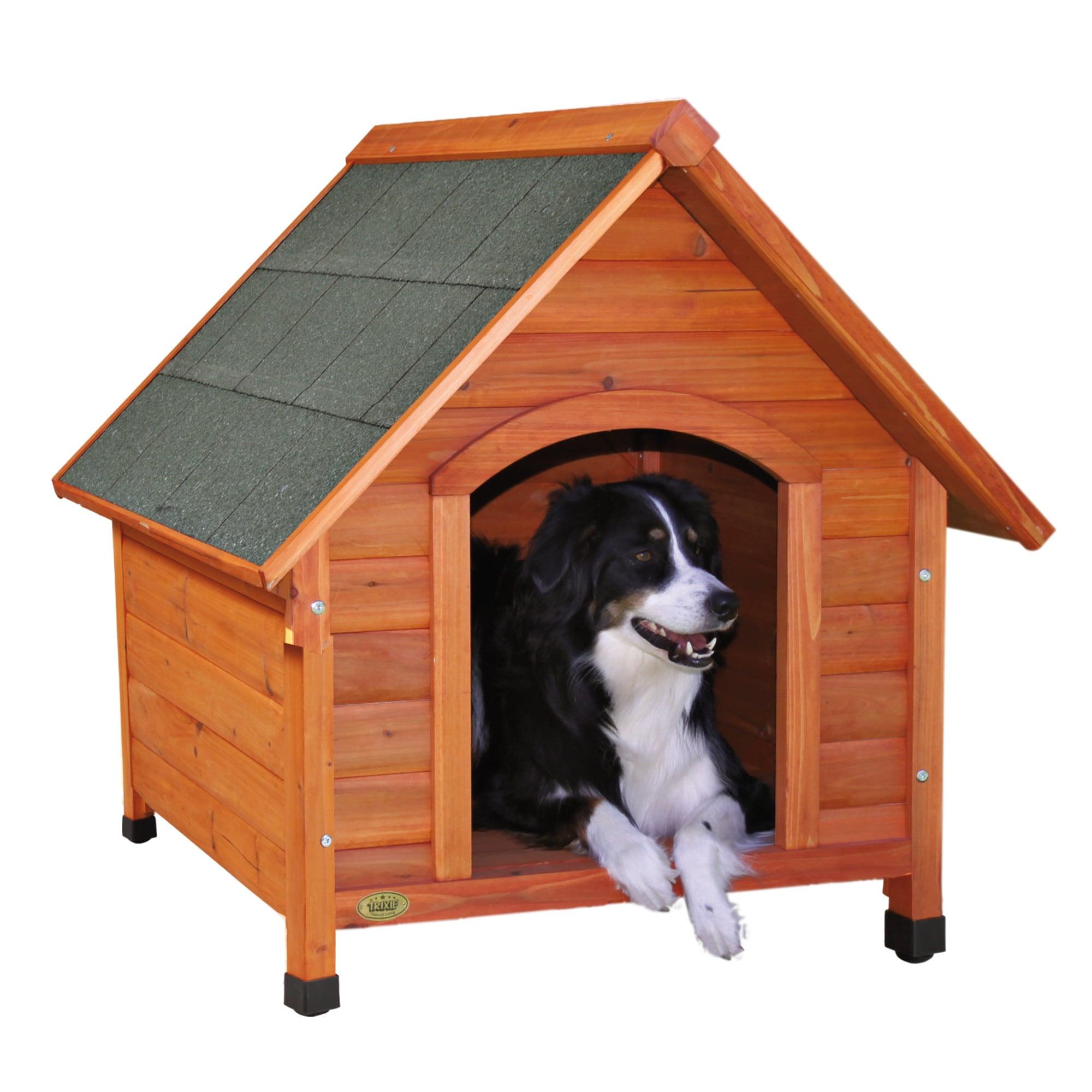 TRIXIE Weatherproof Outdoor Cottage Dog House, Elevated Floor, Peaked Roof