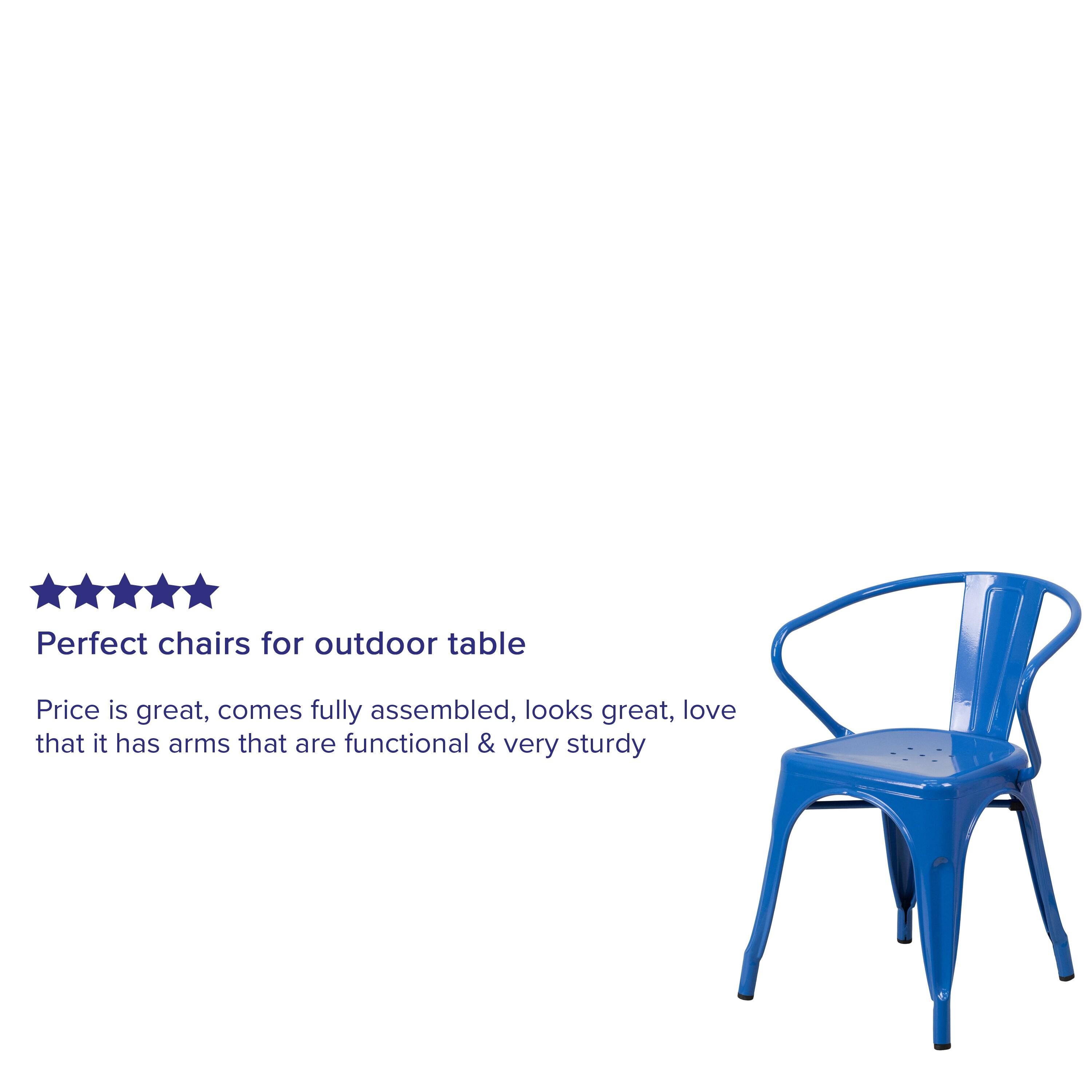 Flash Furniture Hucheson Metal Indoor-Outdoor Chair with Arms