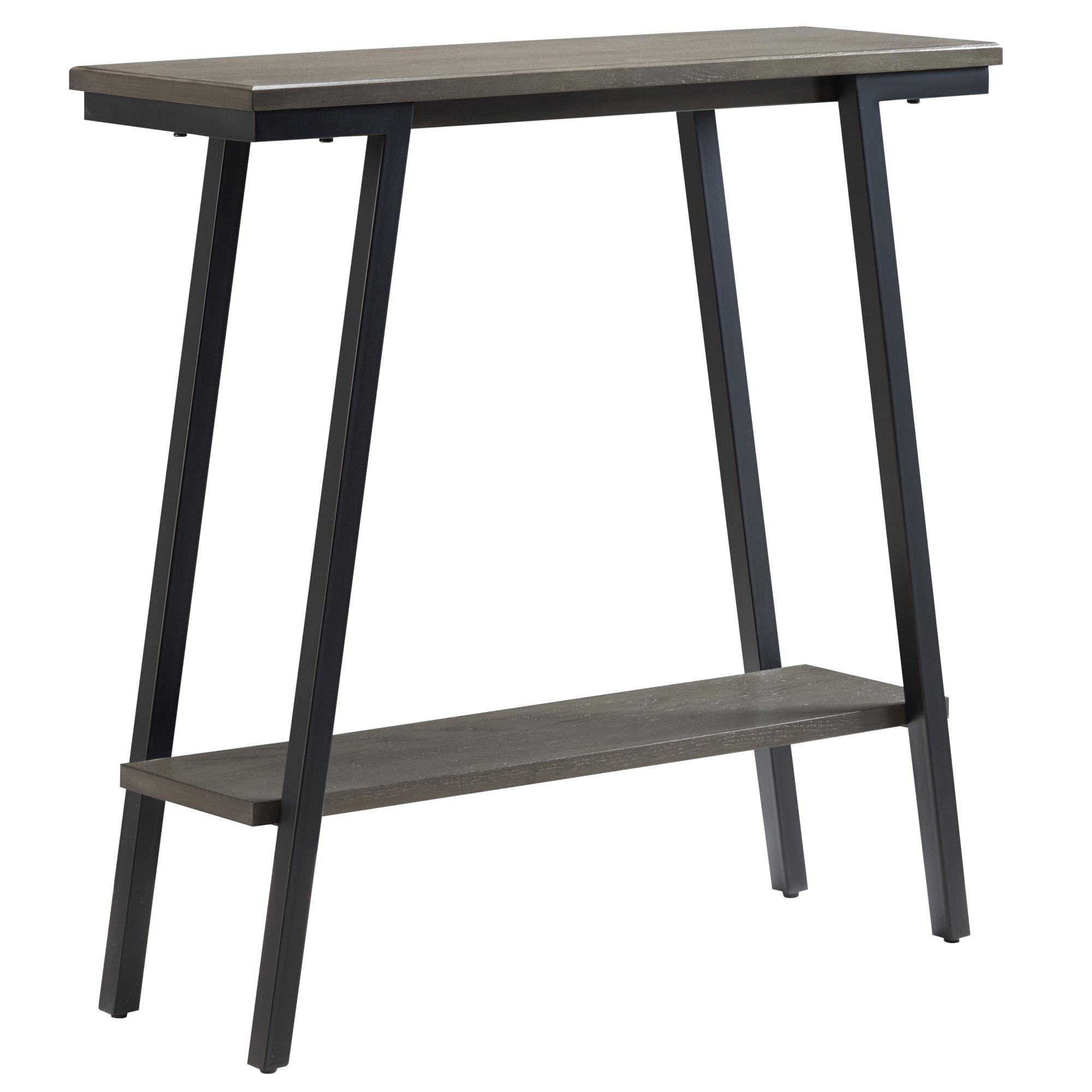 Leick Home 214338 Empiria Wood Console Table with Metal Frame for Living Room Entryway Bedroom, Gray