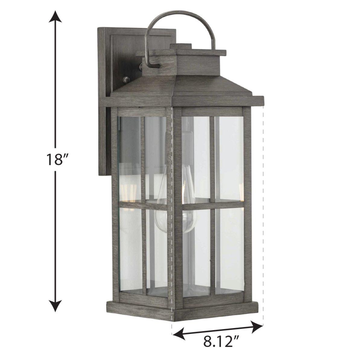 Progress Lighting Williamston 1-Light Antique Pewter Outdoor Wall Lantern with Clear Glass