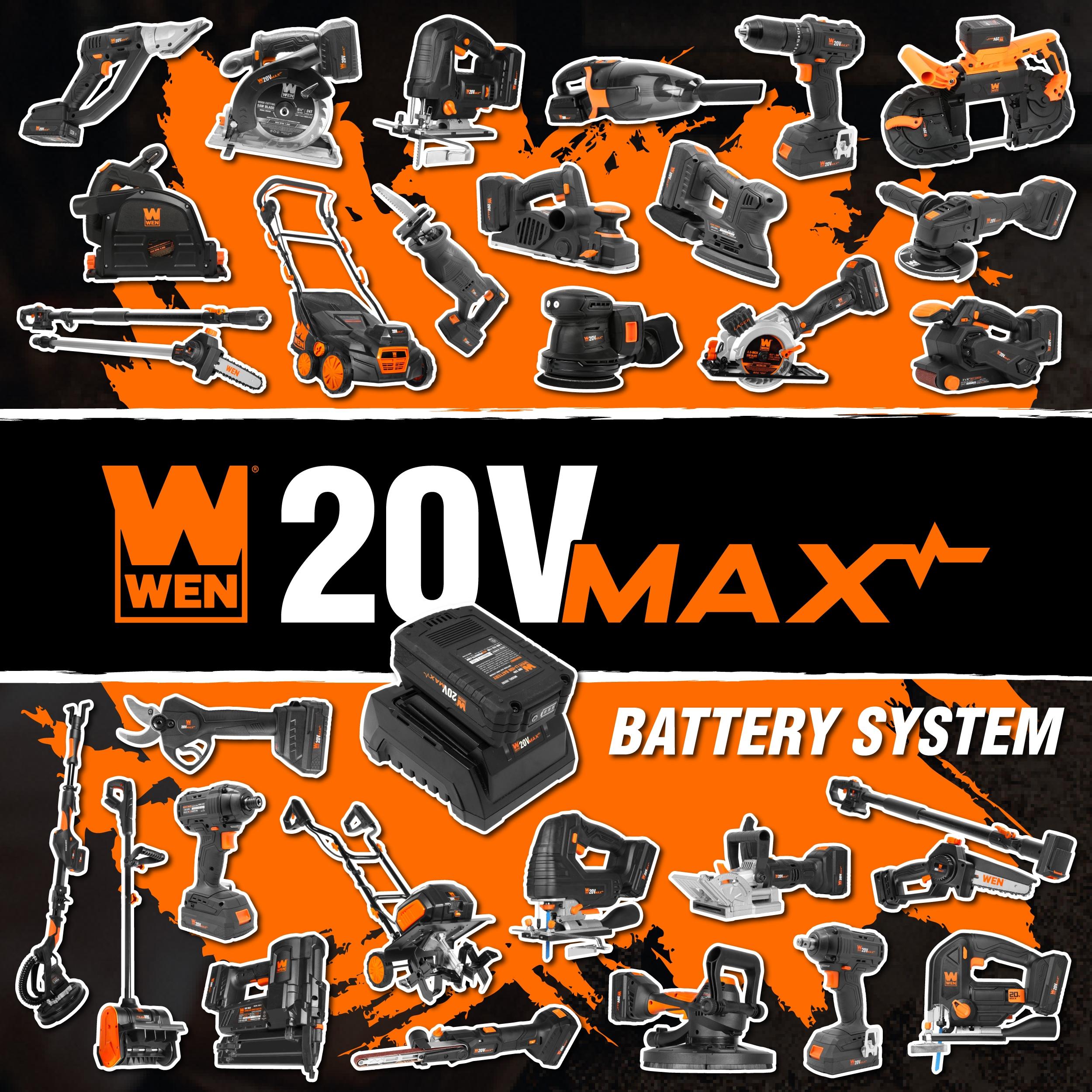 WEN 15" 20V Cordless Electric Dethatcher and Scarifier Walk-Behind Lawn Mower
