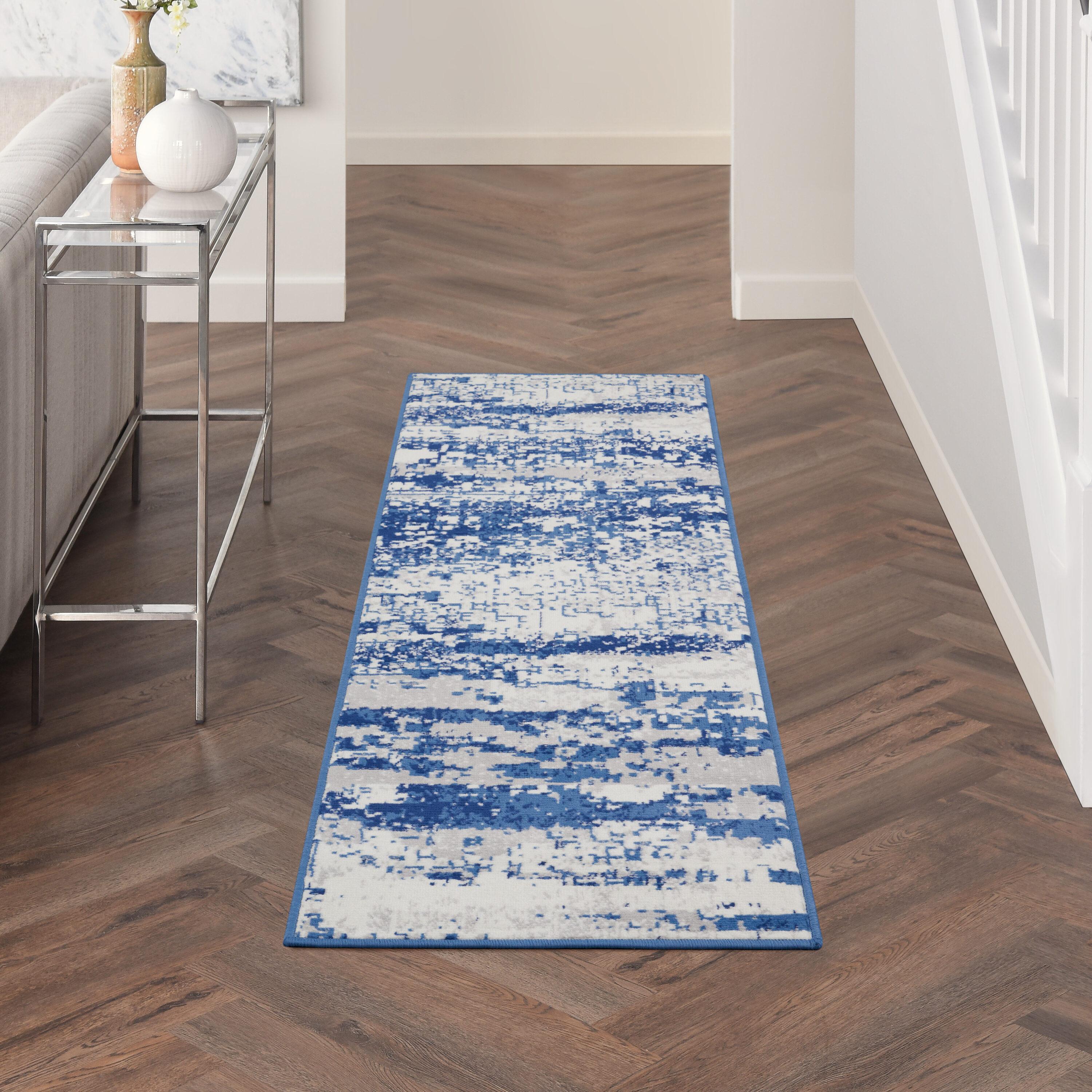 Nourison Whimsicle WHS06 Indoor only Area Rug - Ivory Navy 2' x 8'