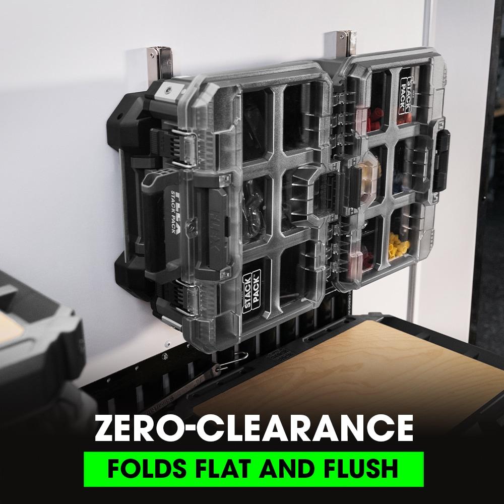 Flex Black and Gray Folding Rack Shelf with Quick-Connect Latch