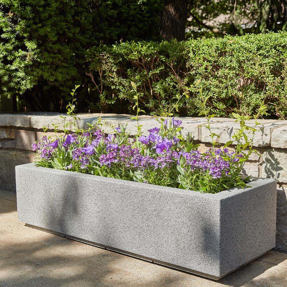 Gray Granite Extra Large Rectangular Polymer Planter