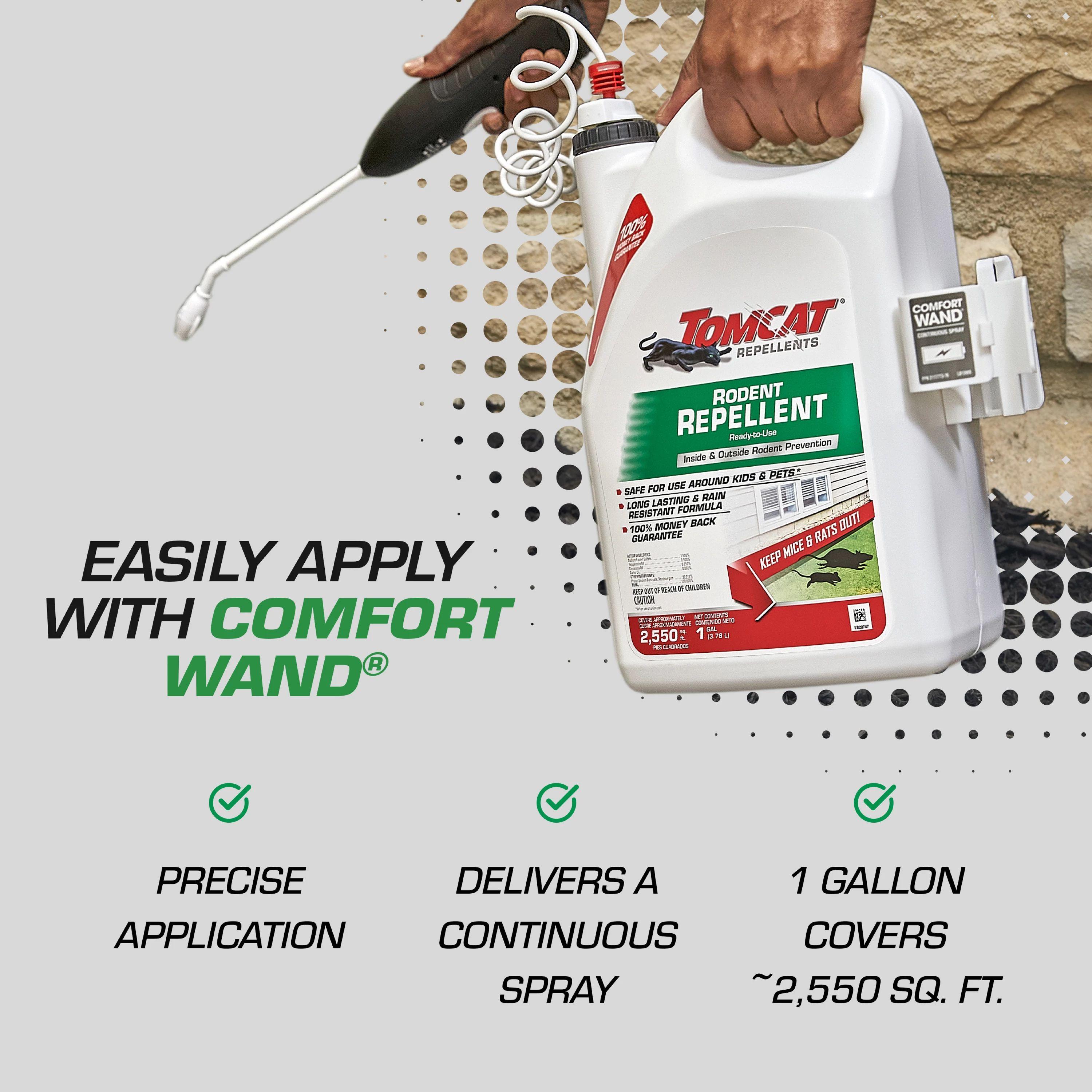 Tomcat Rodent Repellent Ready To Use With Wand - 1gal: Safe for Kids & Pets, Deters Rats