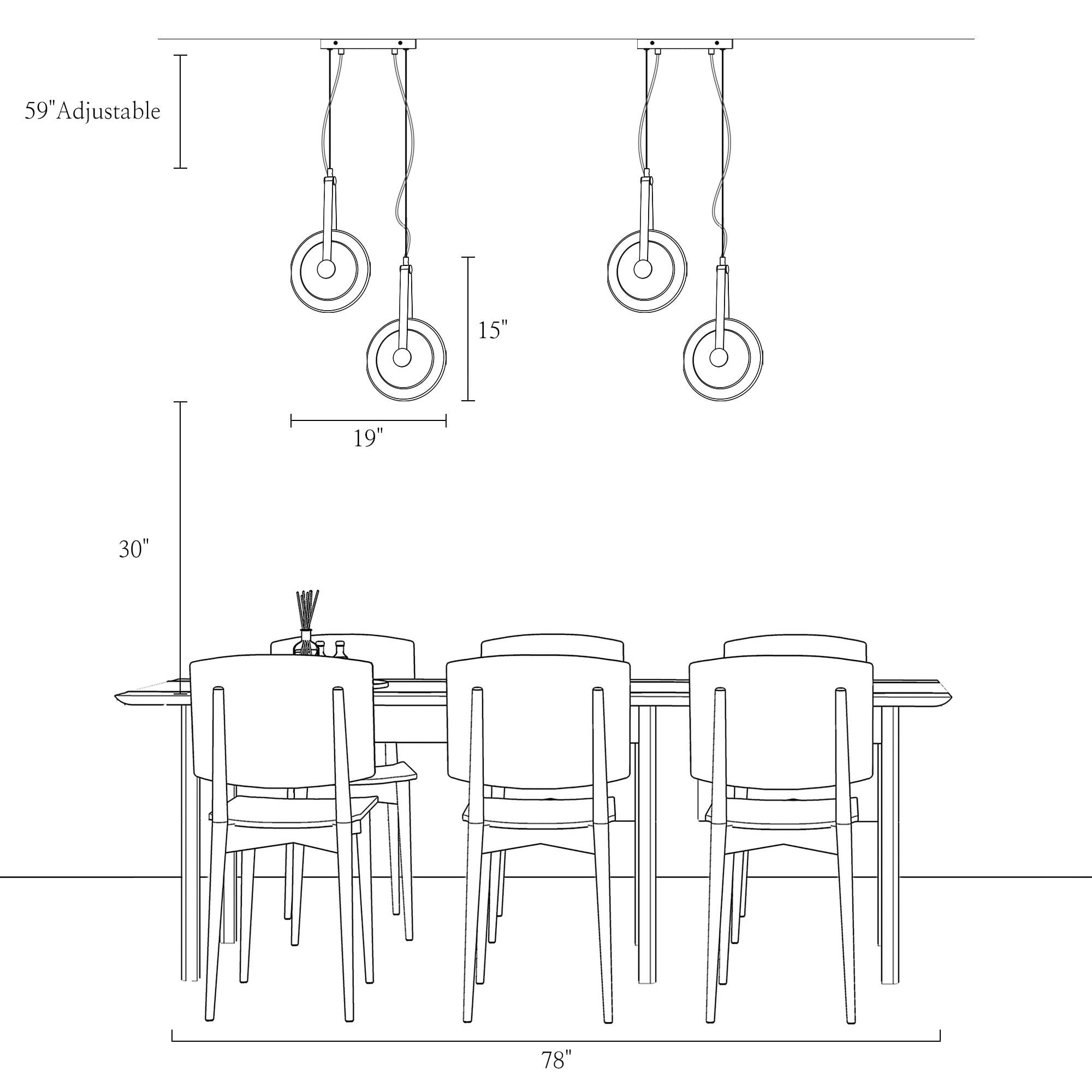 LNC Modern Gold LED 2-Light Chandelier Art Disc Design Pendant Lights for Kitchen Island Foyer