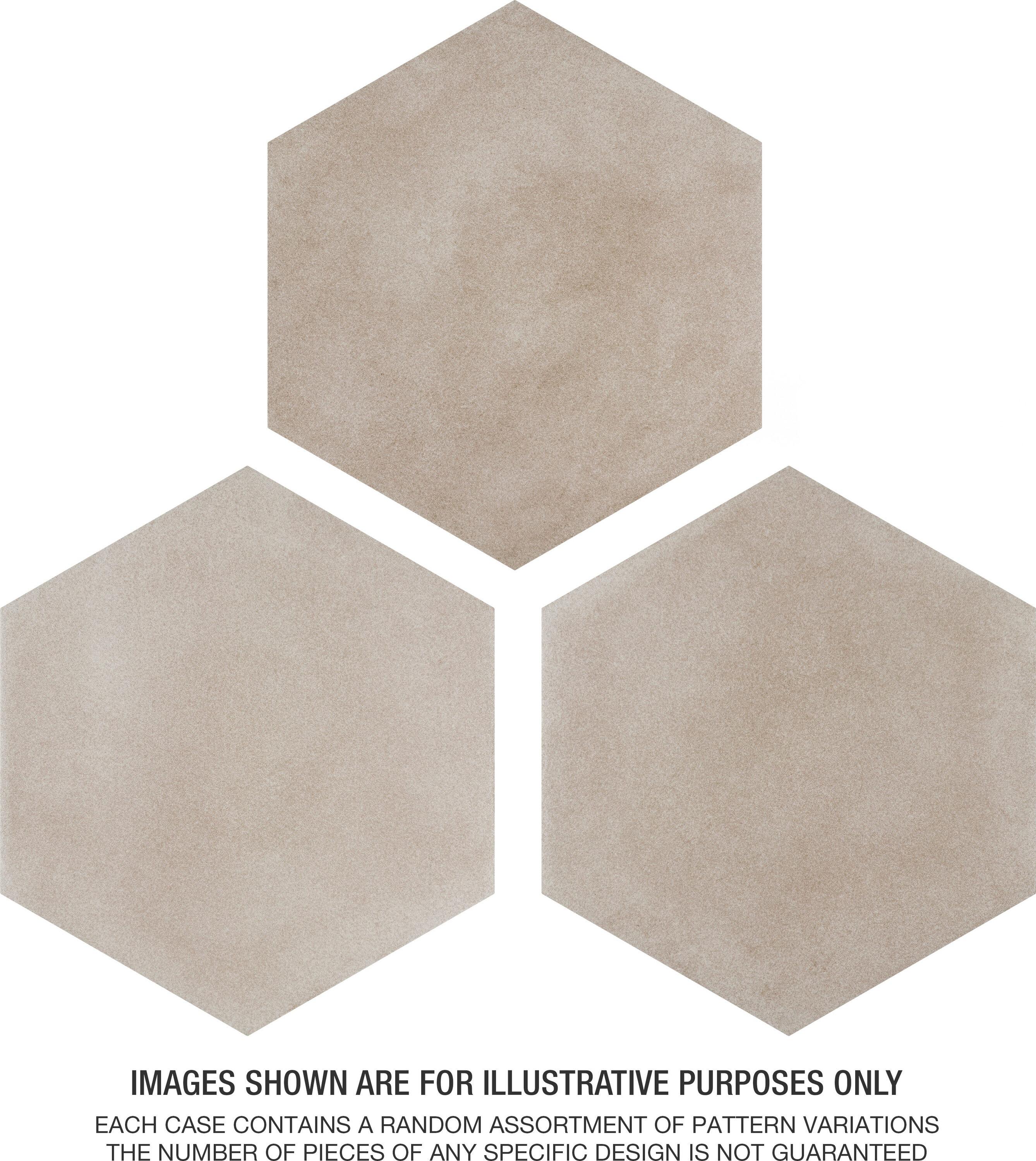 Matter Hex 7.88" x 9" Porcelain Stone Look Floor and Wall Tile