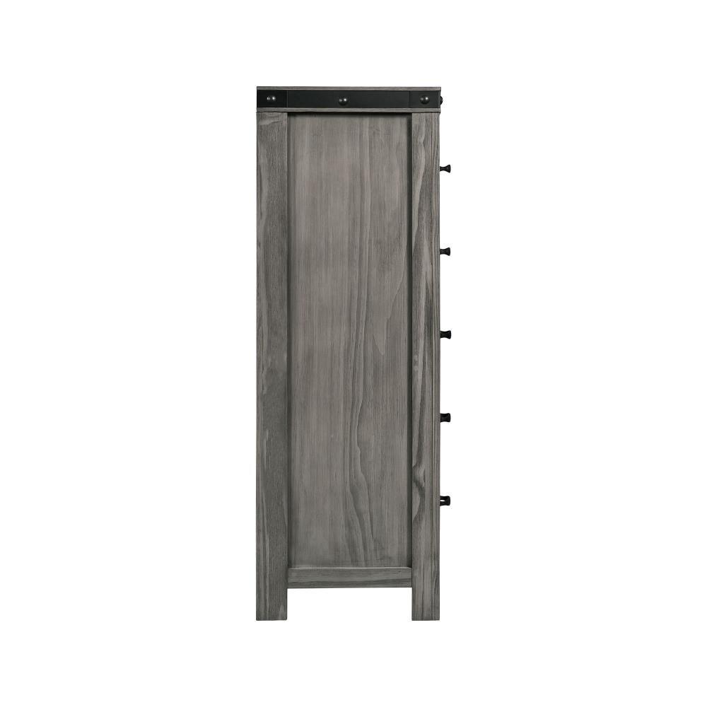 5 Drawer Montauk Chest Gray - Picket House Furnishings: Spacious Storage, Metal Pulls, Bedroom Furniture