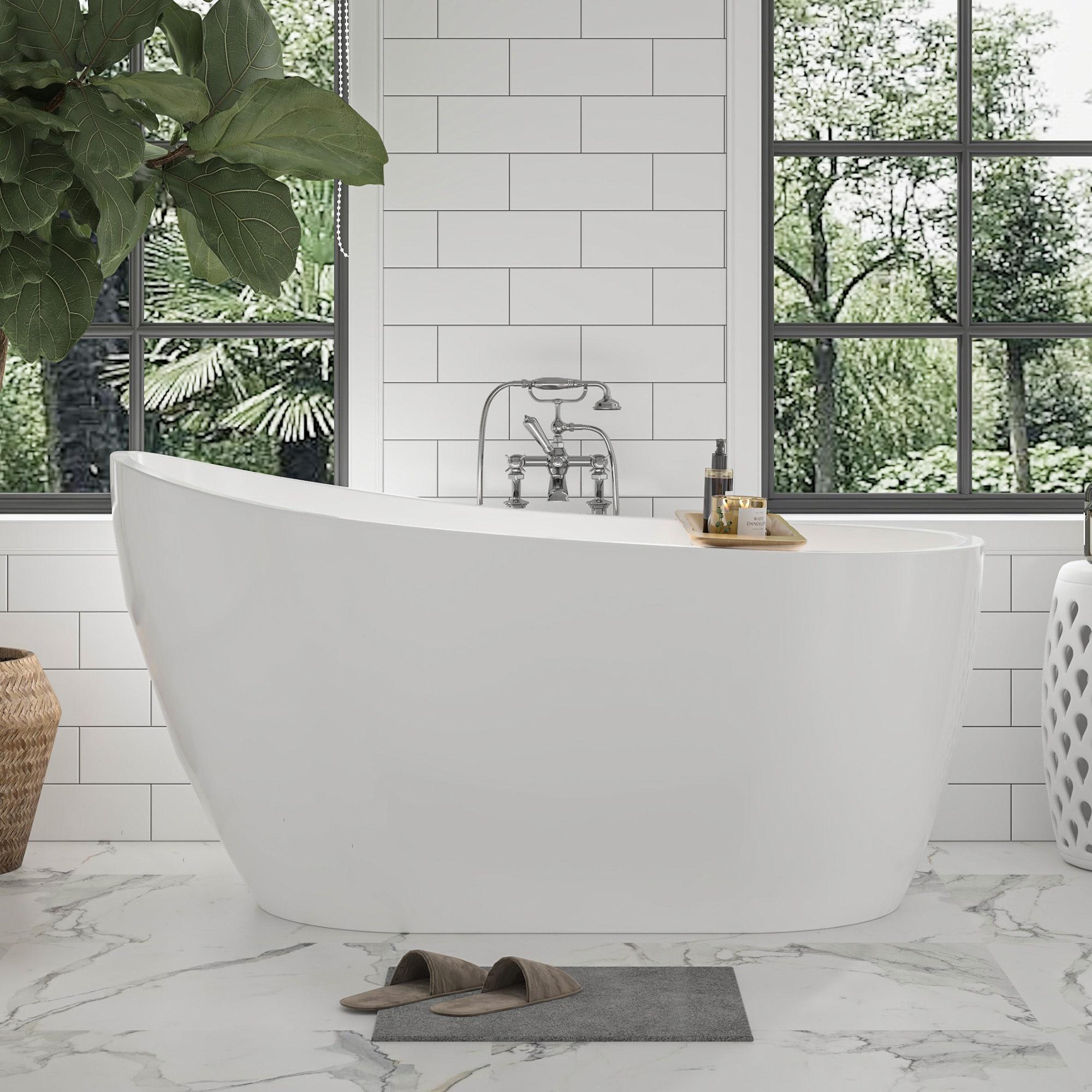 54" X 28" Freestanding Soaking Acrylic Bathtub