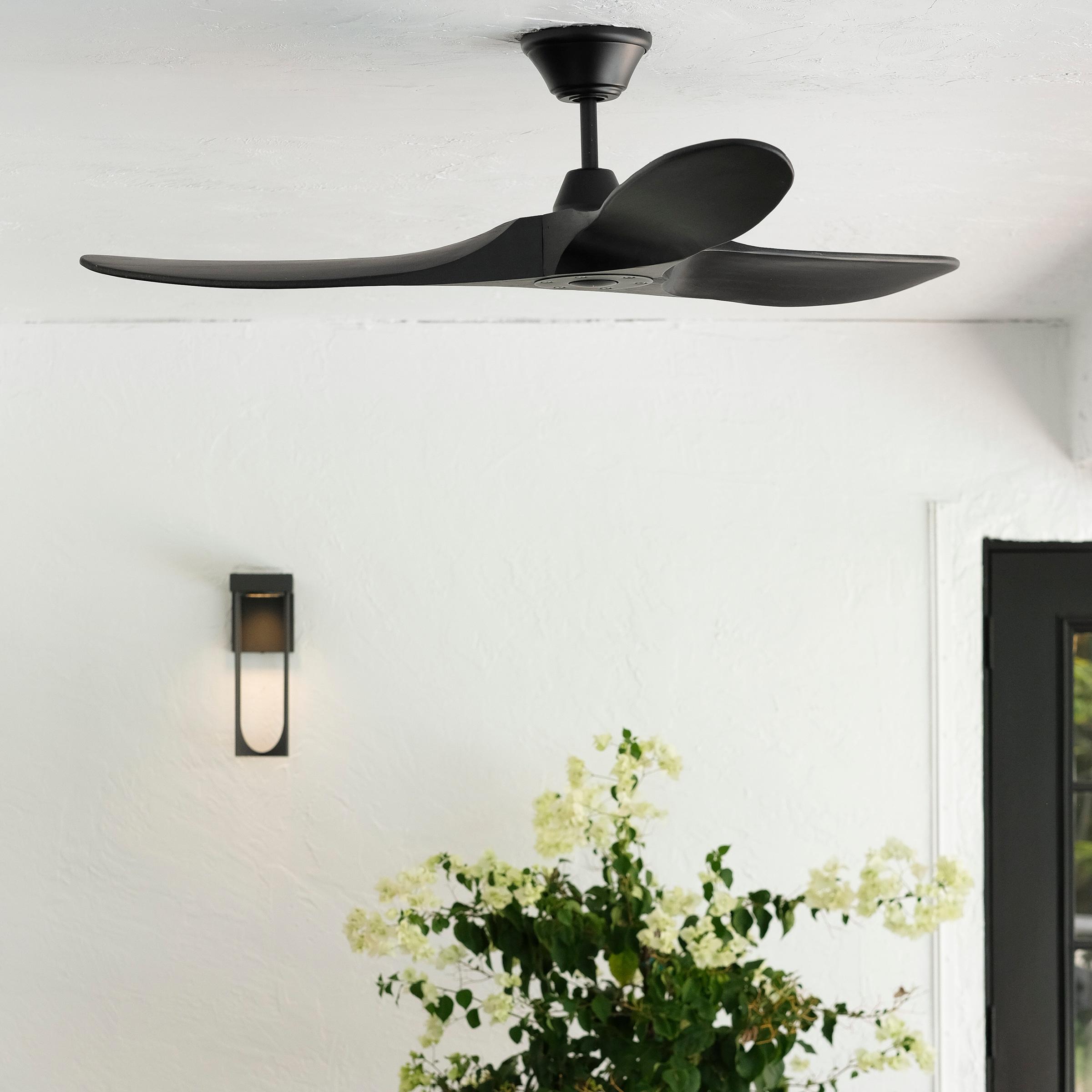 Matte Black 52" Energy Star Outdoor Ceiling Fan with Remote