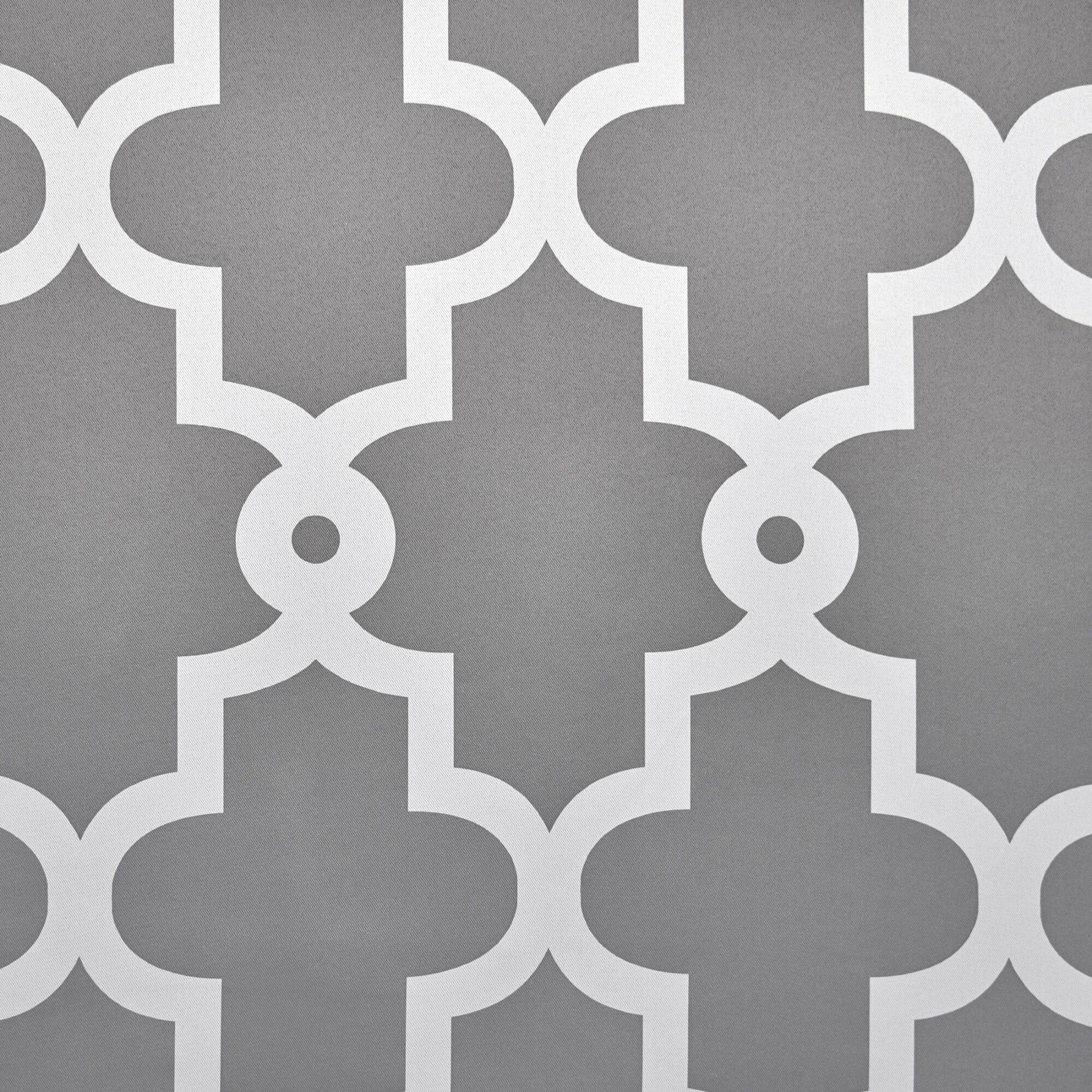 TOWN & COUNTRY EVERYDAY Ironwork Geo Trellis Sateen Indoor Curtains, Room Darkening Blackout, Grommet Top, Energy Efficient, 2-Pack Set, 52"x108", Black Pearl