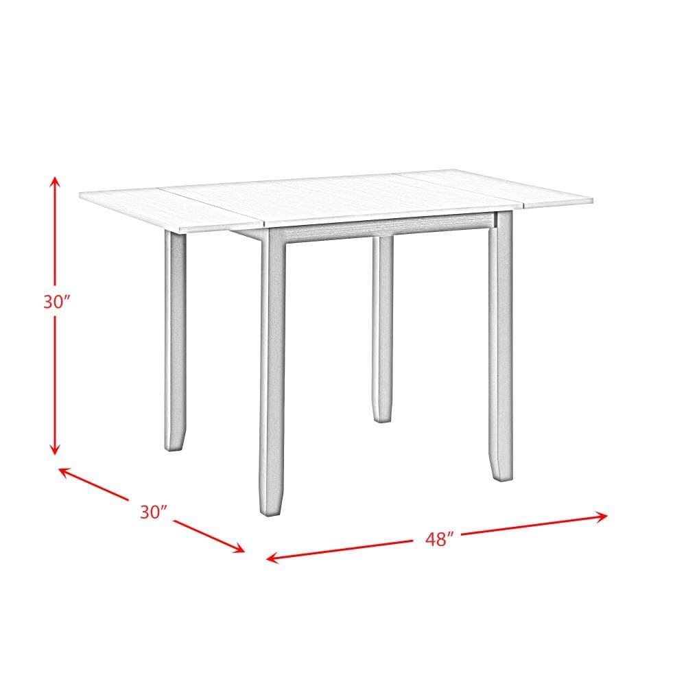 Picket House Furnishings 3pc Tuttle Drop Leaf Extendable Dining Table Set and 2 Chairs Gray/Black: Modern Rectangle Shape, Upholstered Chairs