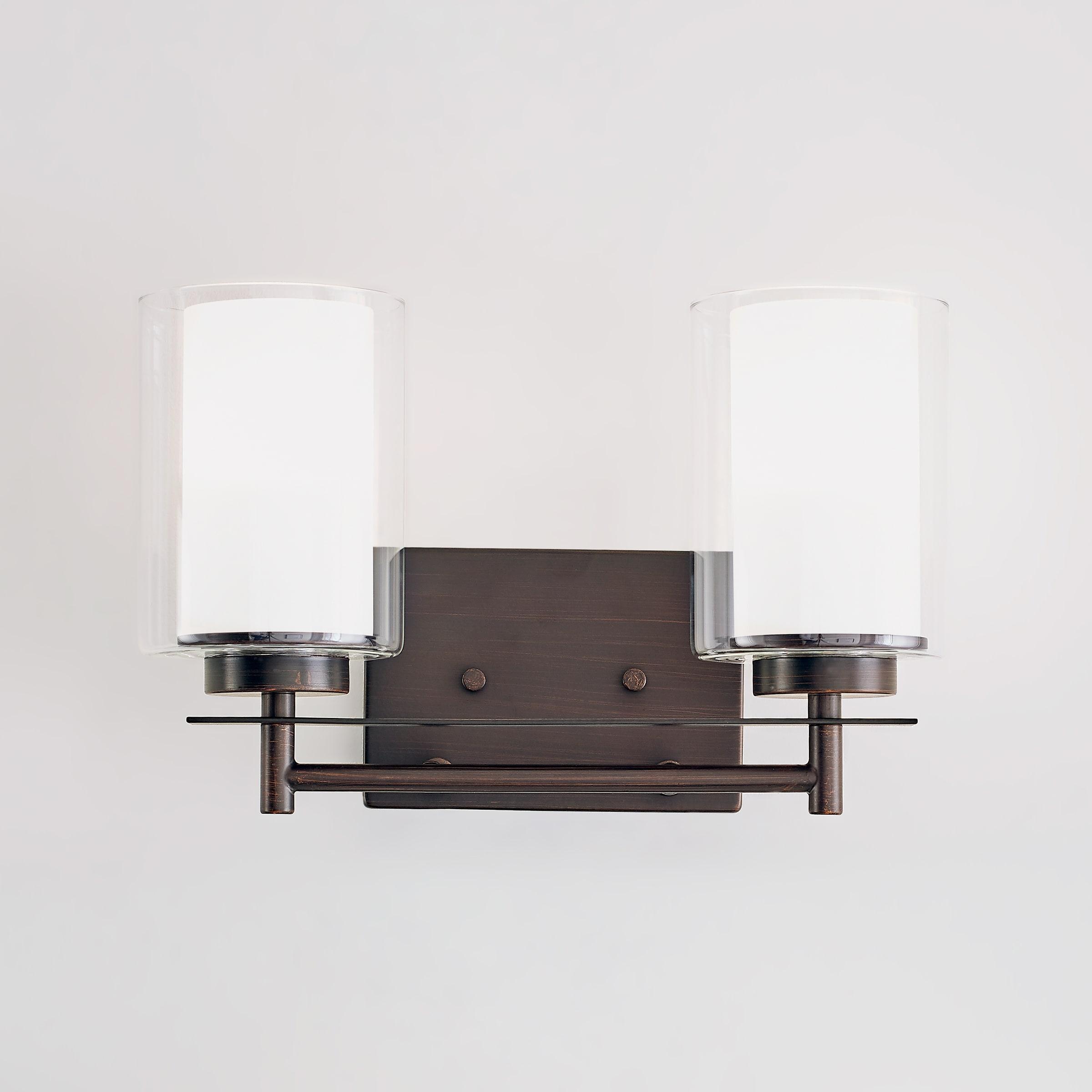 Generation Lighting 4437302-710 Elmwood Park Two - Light Wall/Bath Vanity Style Fixture, Bronze