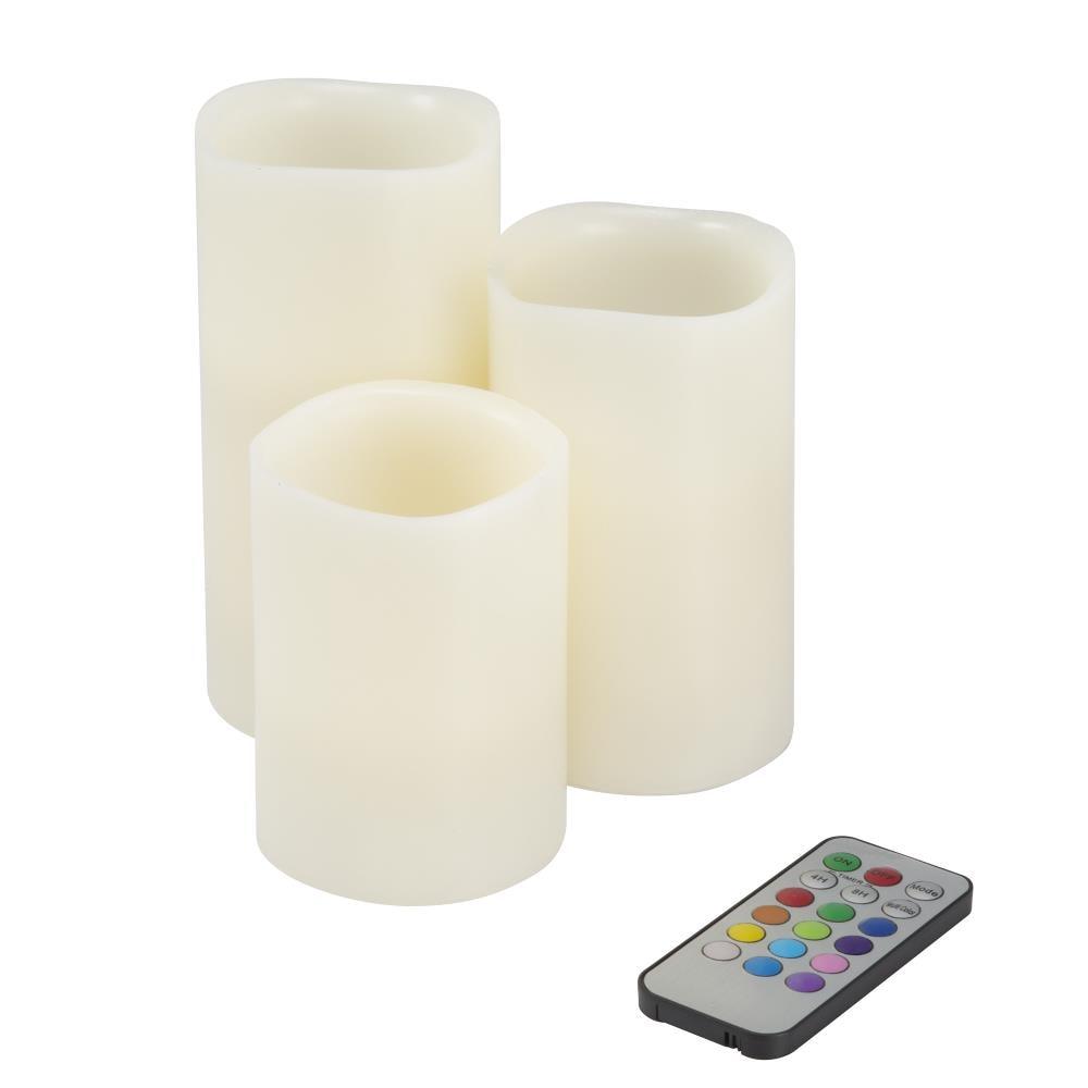 Lavish Home 3 Piece LED Color Changing Flameless Candle Set w/ Remote