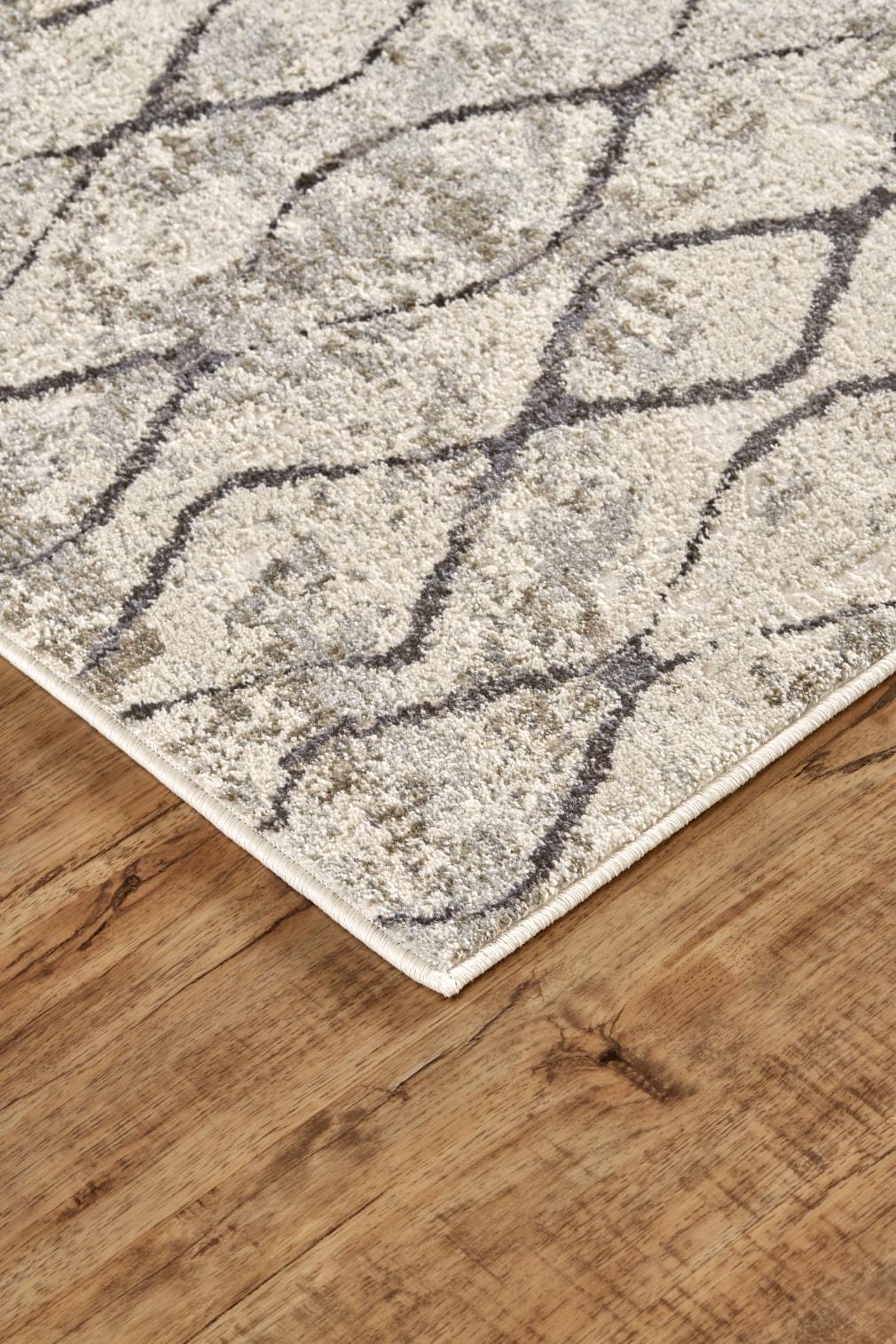 Kano Transitional Diamond Ivory/Gray/Taupe Area Rug