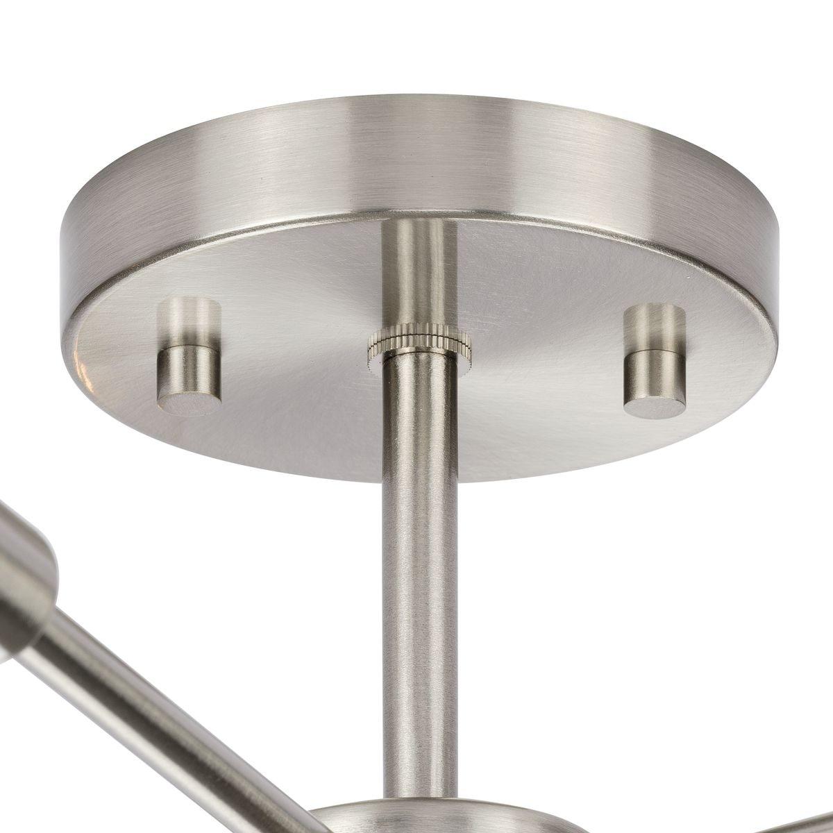 Progress Lighting, Delayne Collection, 5-Light Semi-Flush Mount, Brushed Nickel, No Shade