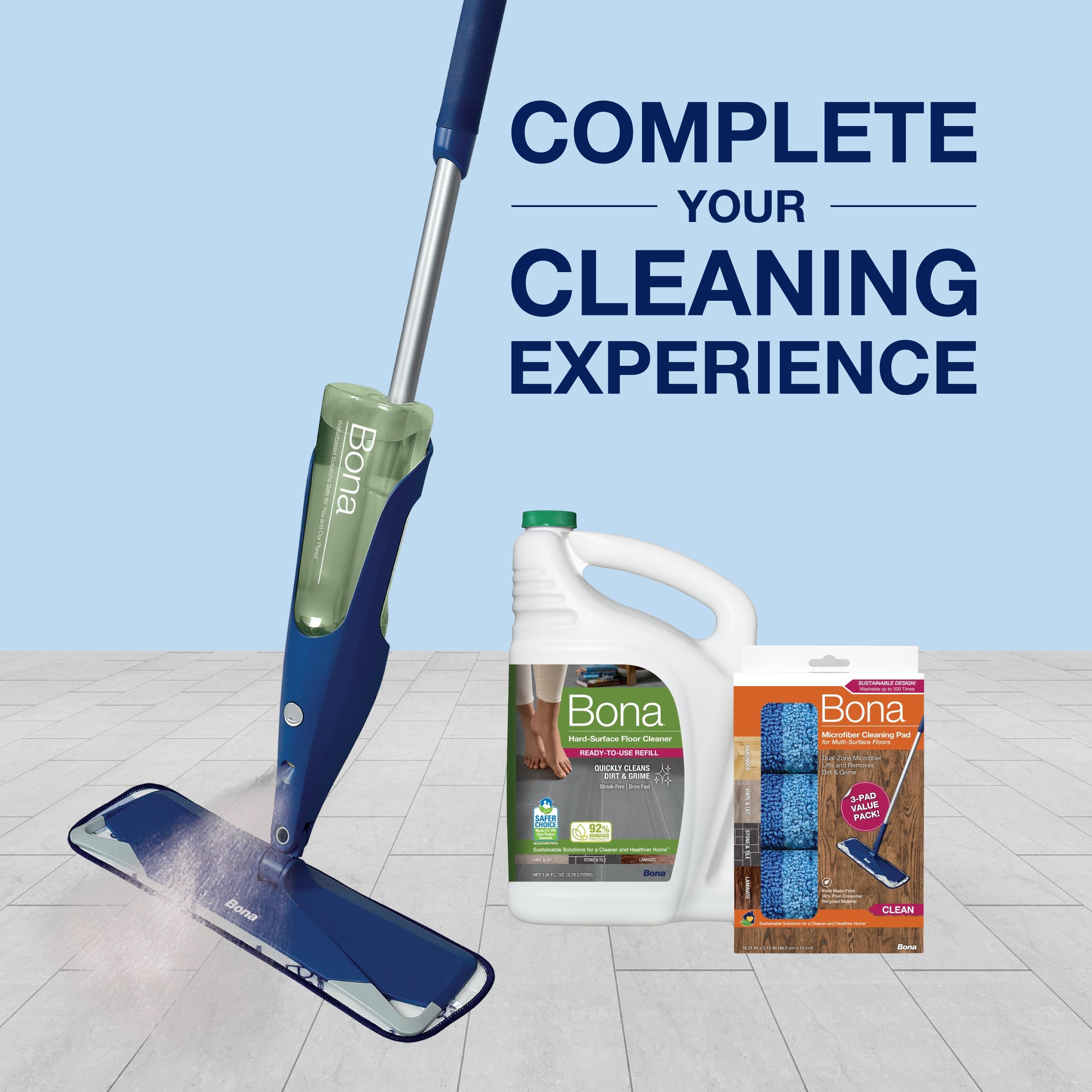 Bona Cleaning Products Multi-Surface Cleaner Spray + Mop All Purpose Floor Cleaner - Unscented - 128 fl oz