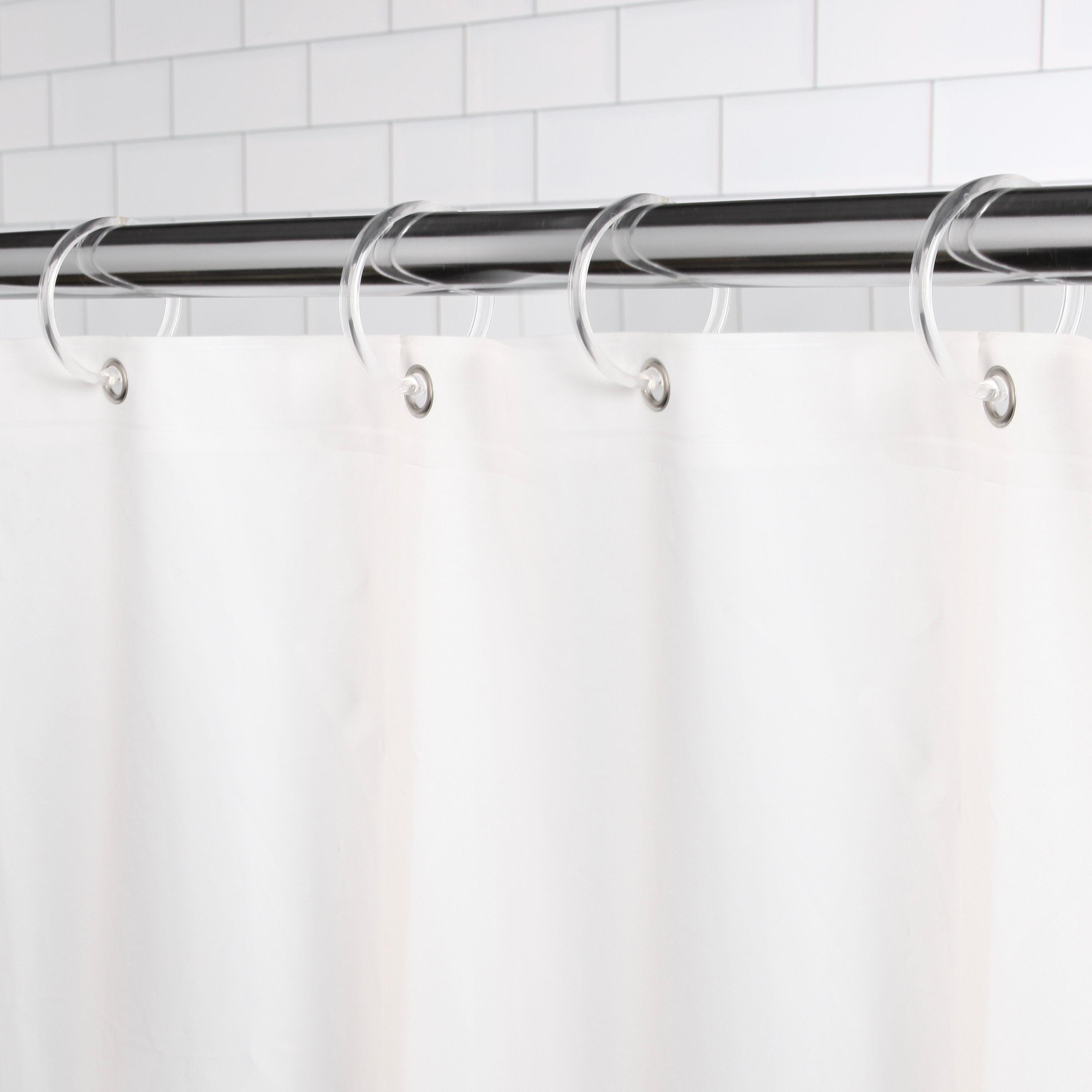 Kenney Wayfair Basics Smooth Shower Rings Round Plastic Shower Curtain Rings (Set of 12)