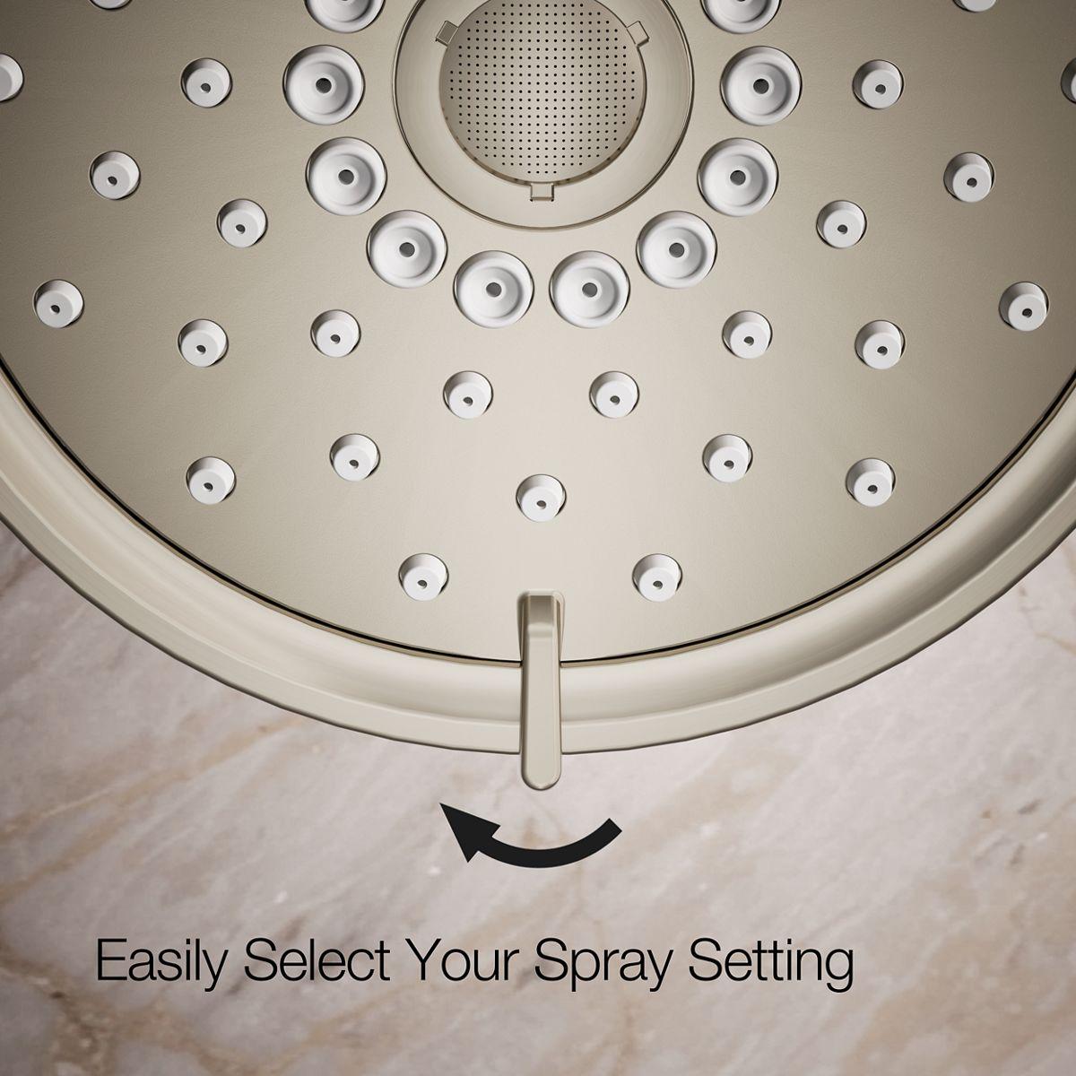 Kohler Purist 2.5 Gpm Multifunction Wall Mount Showerhead, Three Spray Settings, 5.5" High Pressure Spray Head