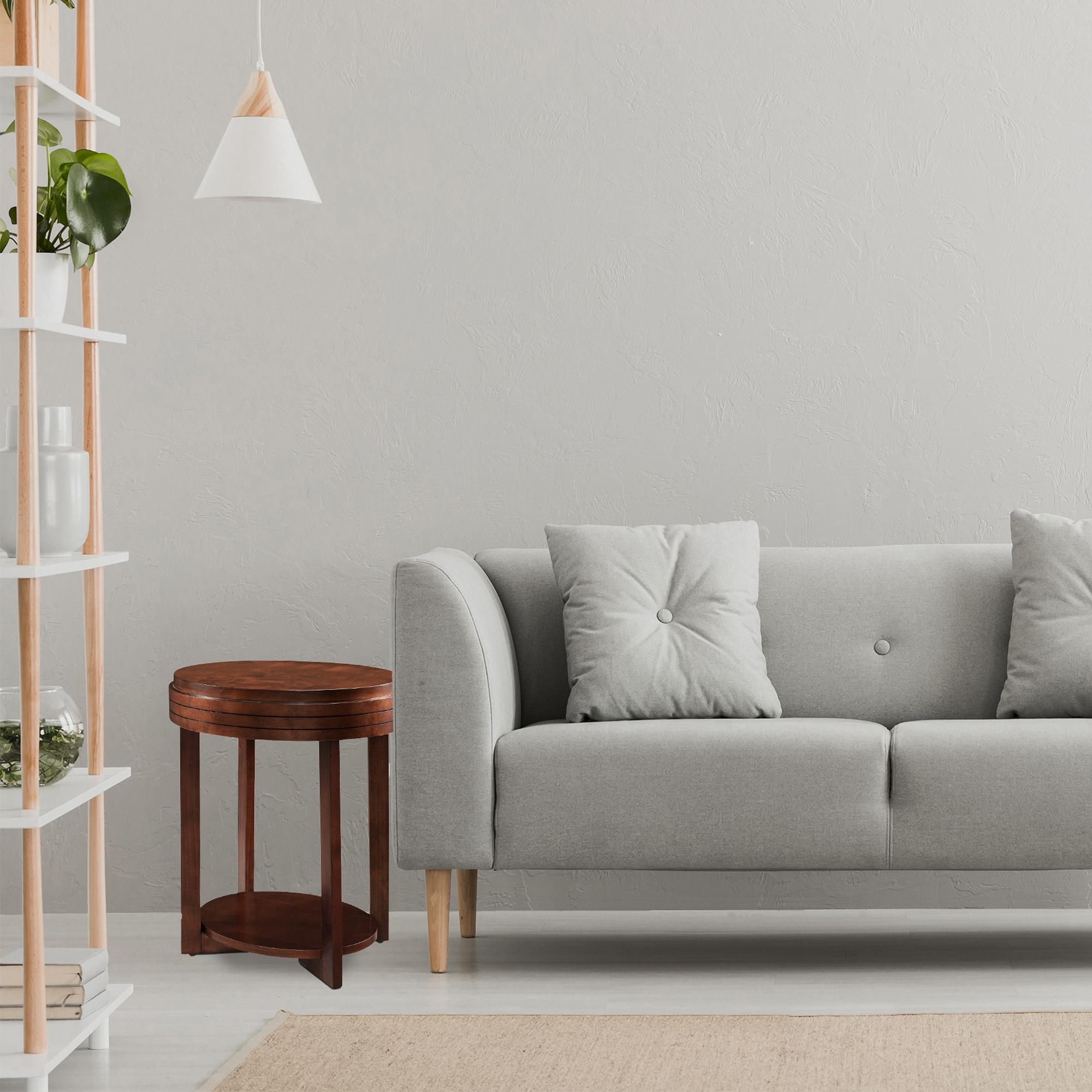 Leick Favorite Finds Oval Wood End Table in Chocolate Cherry