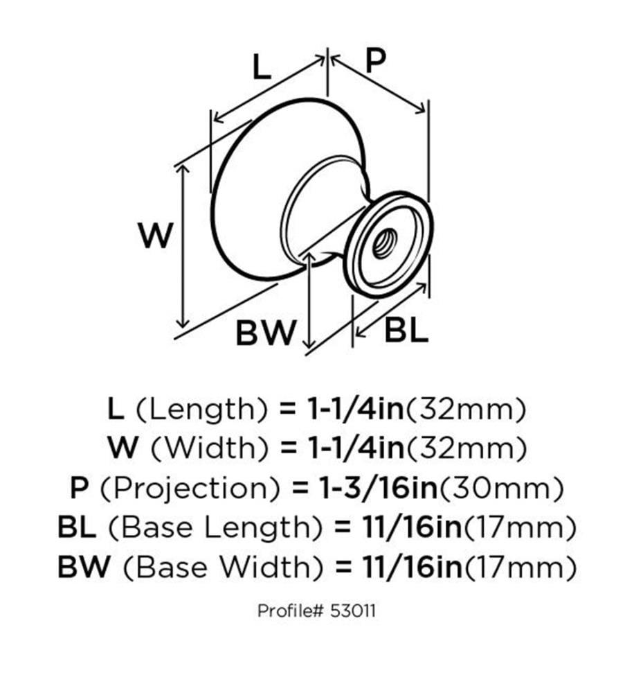Allison 1 1/4" Diameter Mushroom Knob