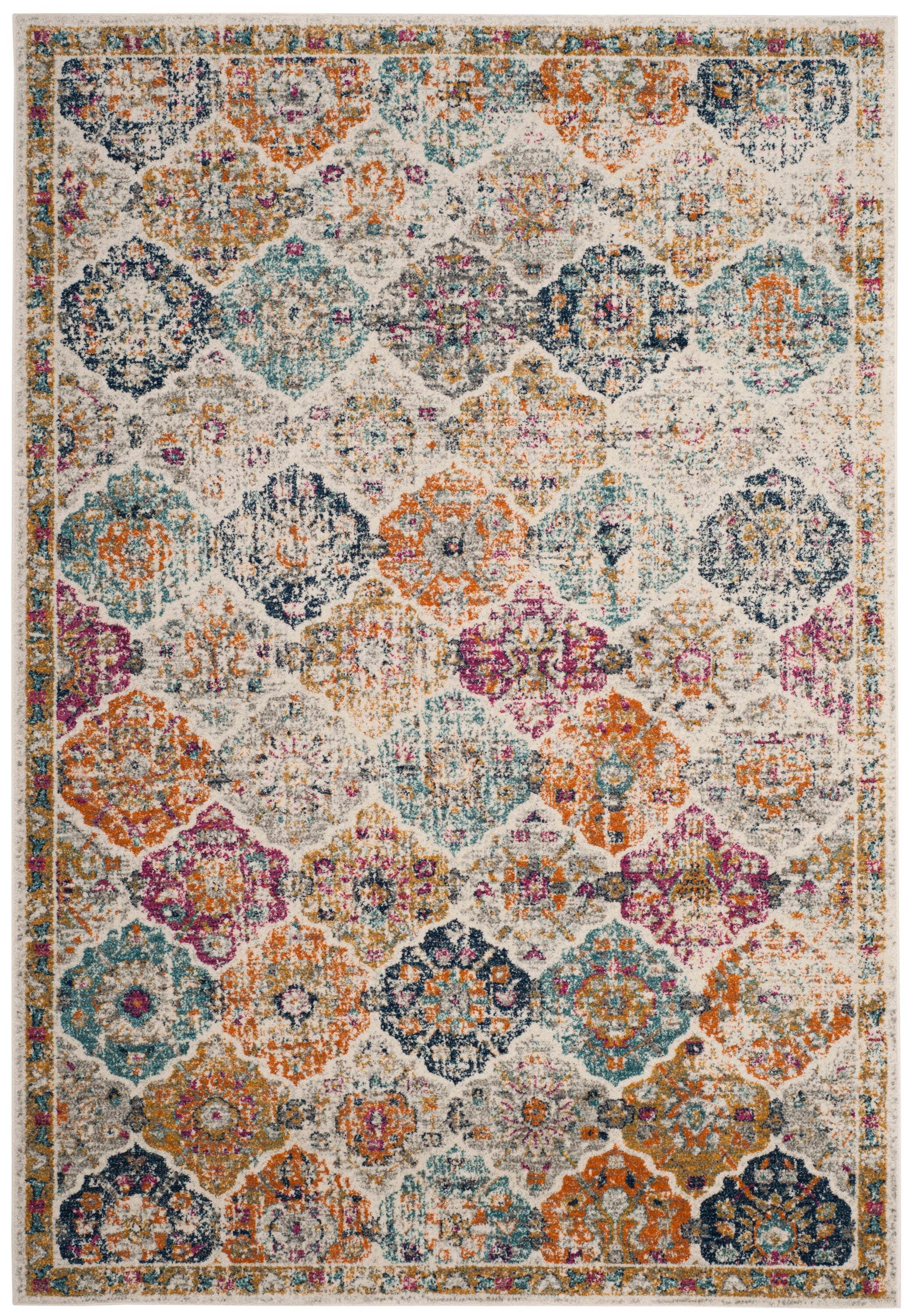 Madison MAD611 Power Loomed Indoor Area Rug - Cream/Multi - 6'7"x9'2" - Safavieh
