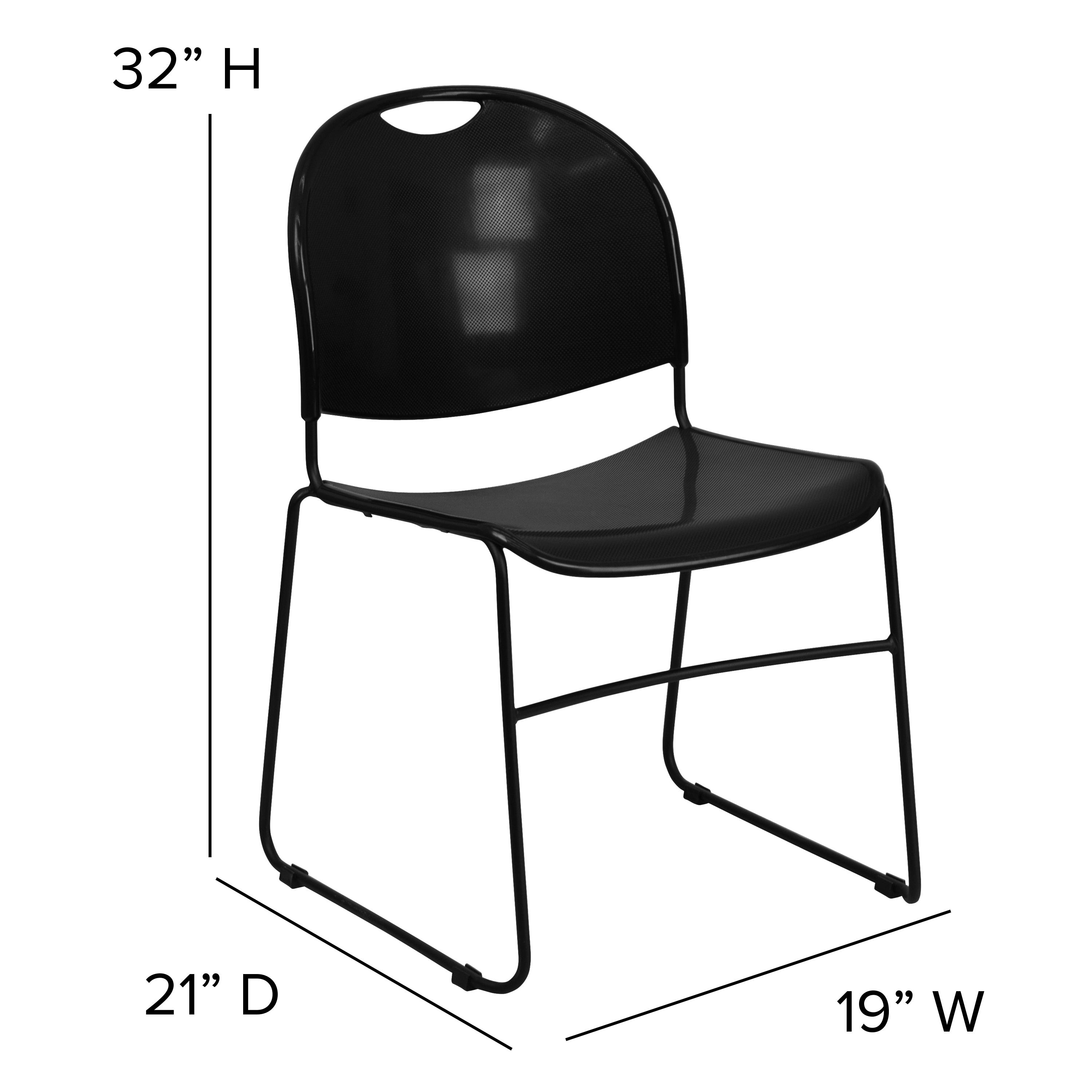 Flash Furniture Gaea 880 lb. Capacity Ultra-Compact Stack Chair with Metal Frame